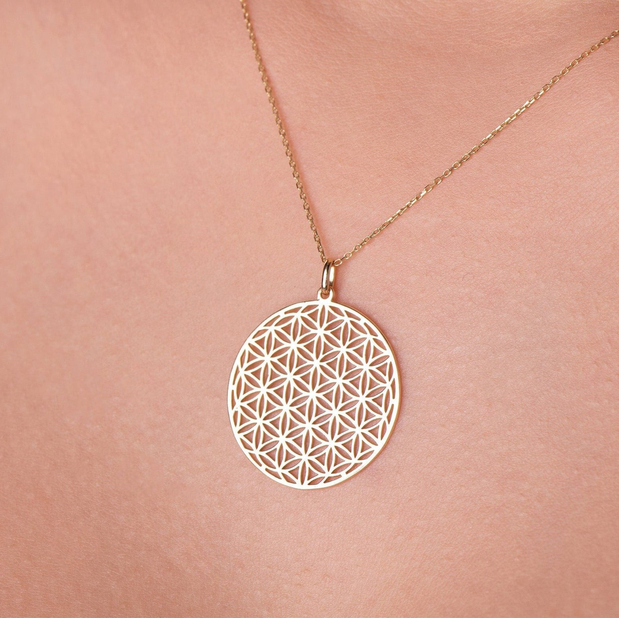 Flower Of Life Pendant in 14K Gold