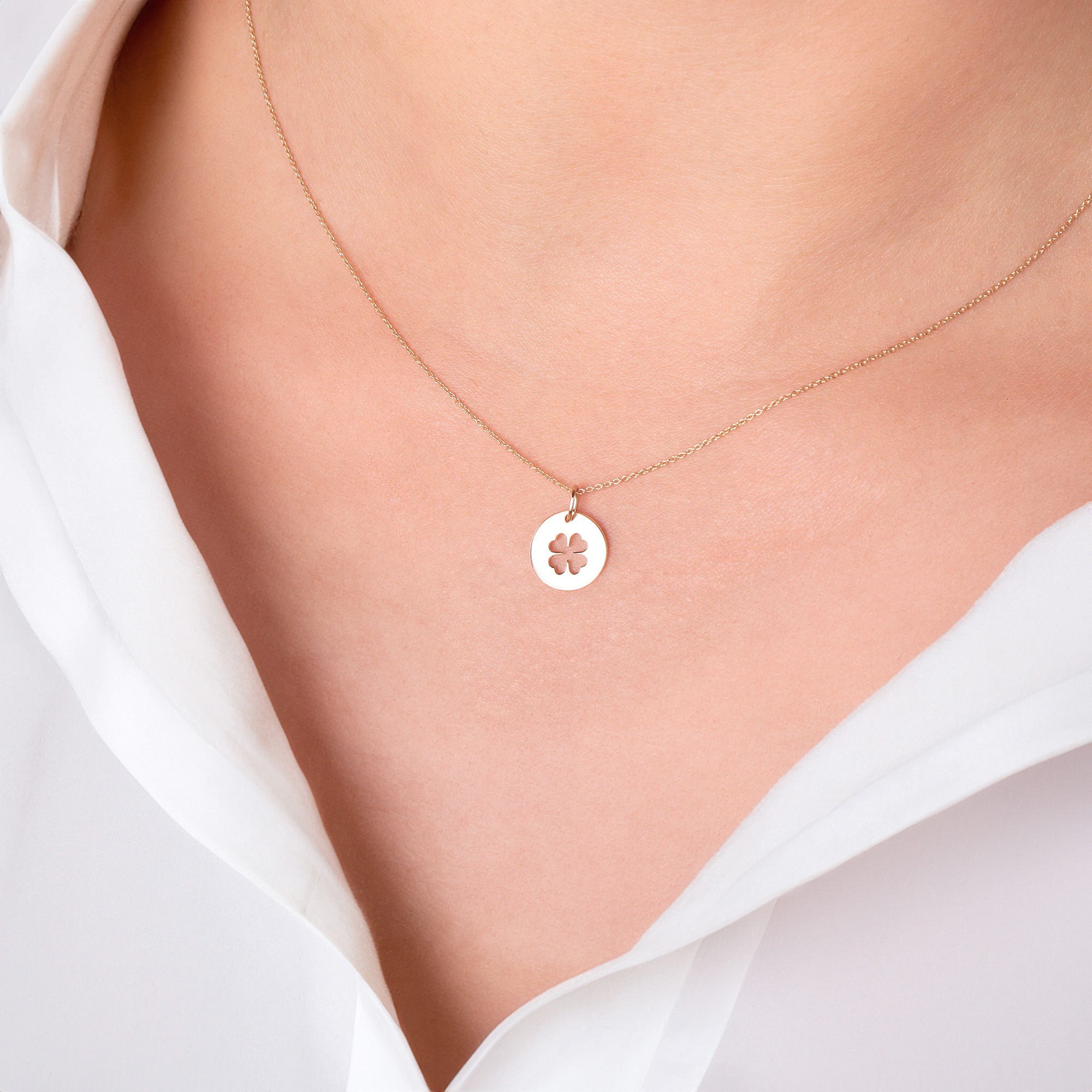 Four Leaf Clover Charm in 14K Gold