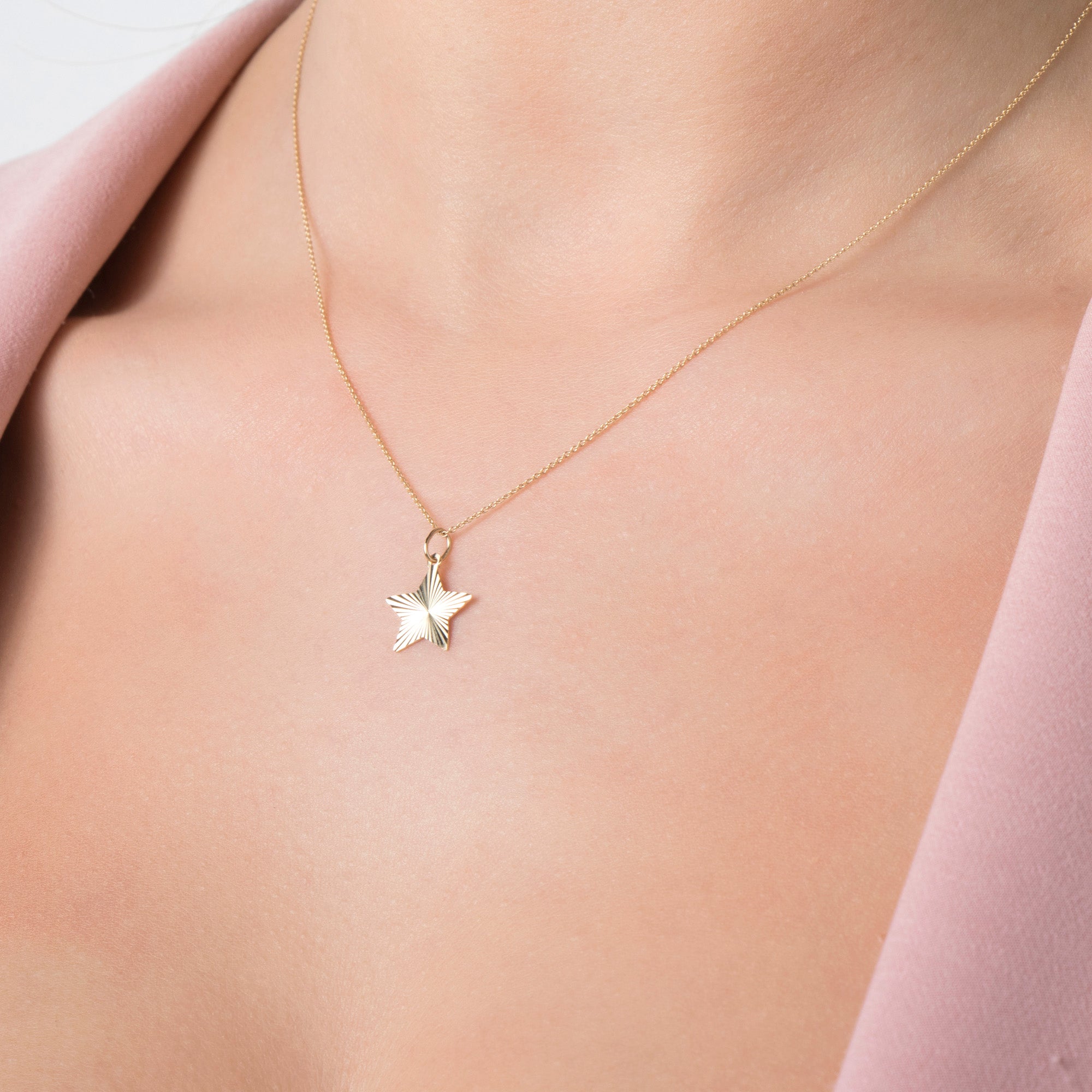 Glitter Star Charm in 14K Gold