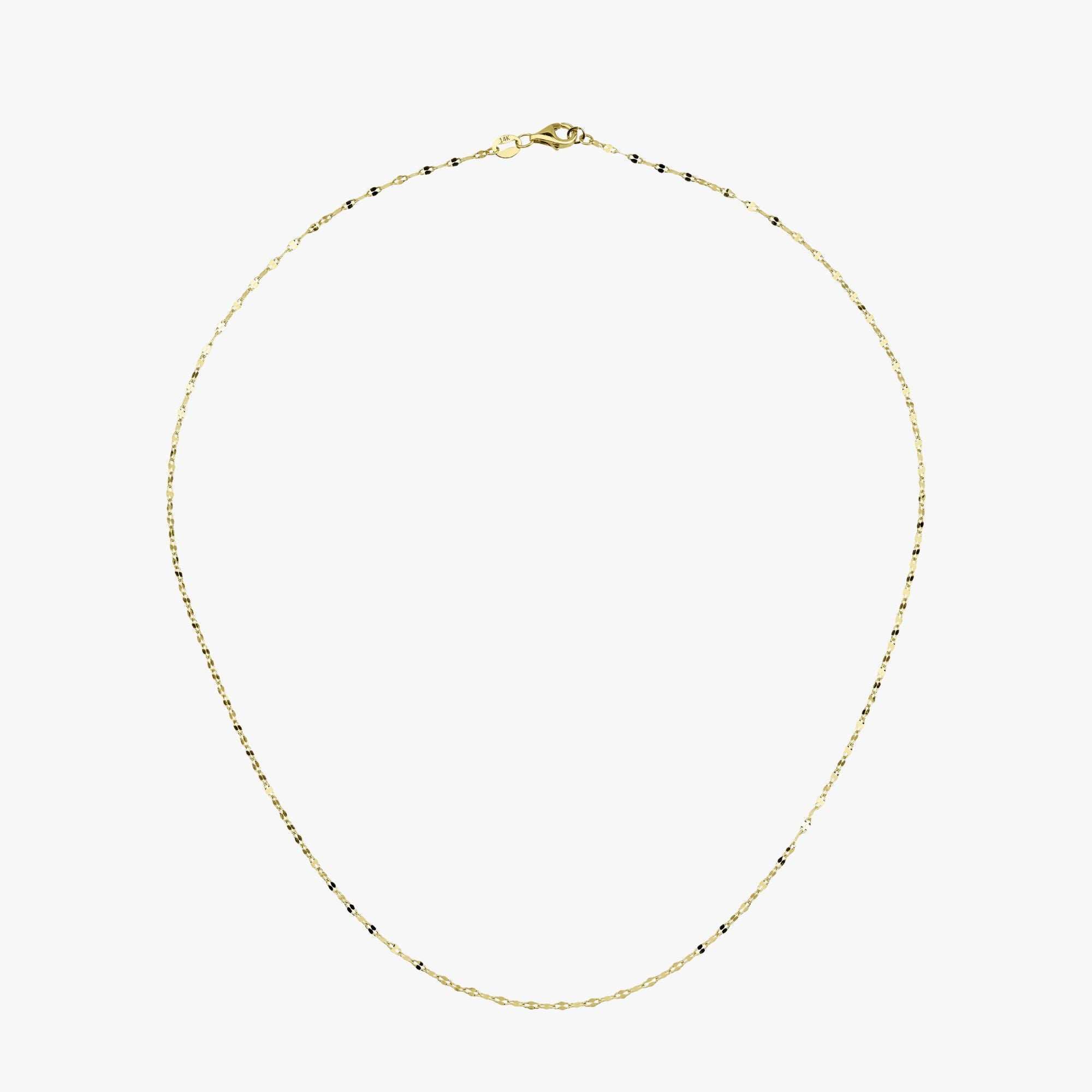 Diamond Clover Necklace With Glitter Chain in 14K Gold
