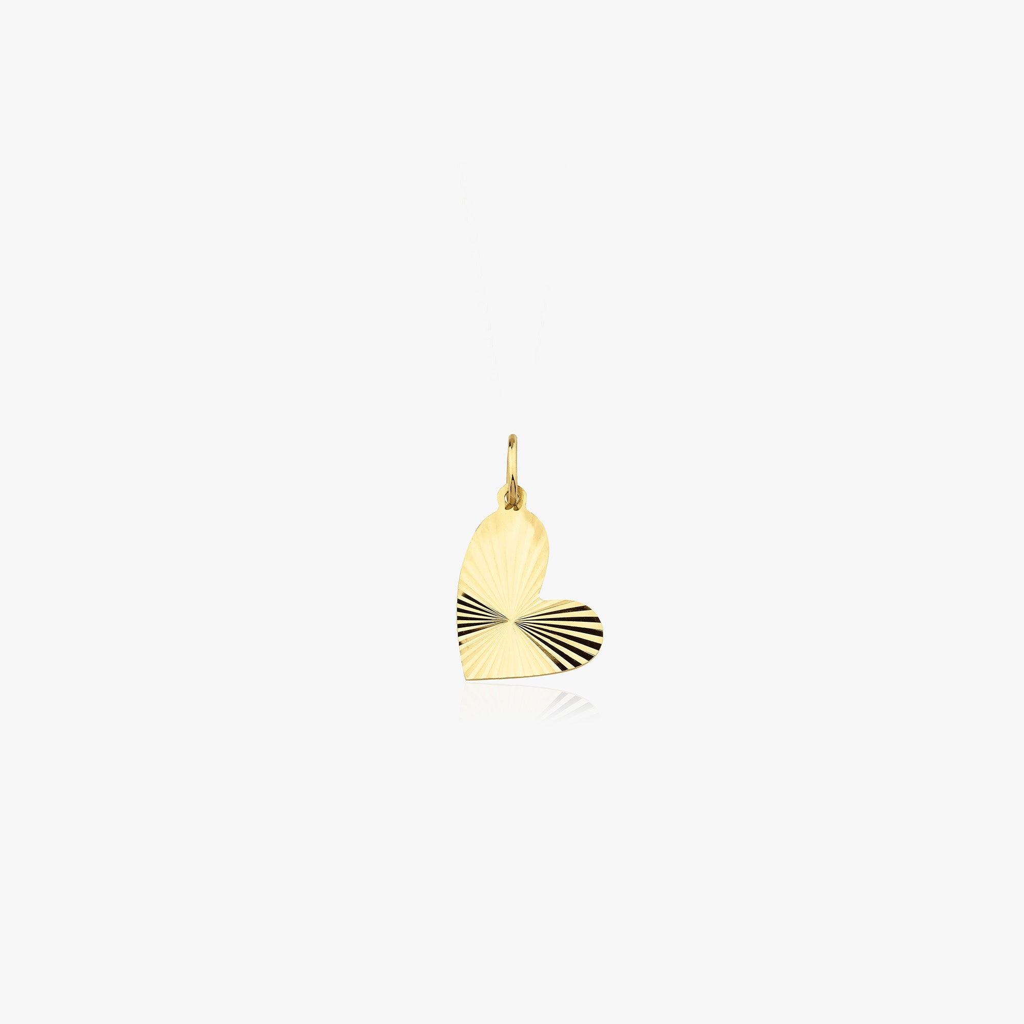 Minimal Heartburst Charm in 14K Gold