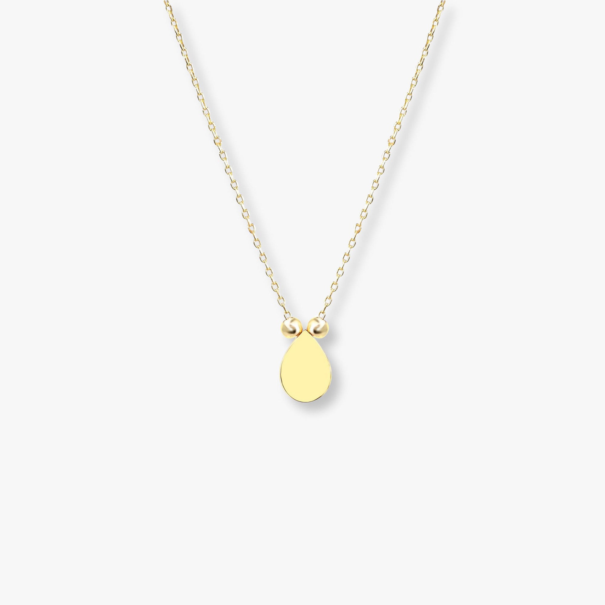 Minimal Raindrop Necklace in 14K Gold