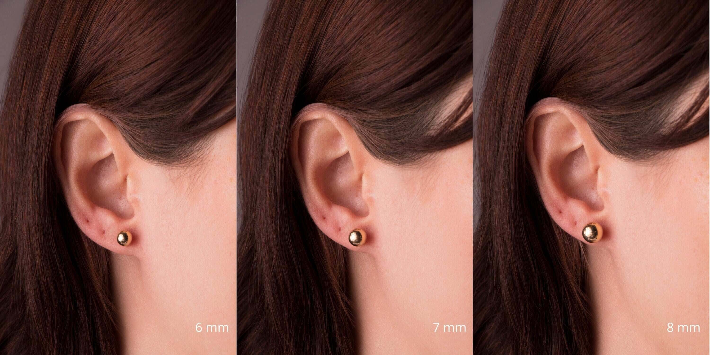 (Single) Sphere Stud in 14K Gold