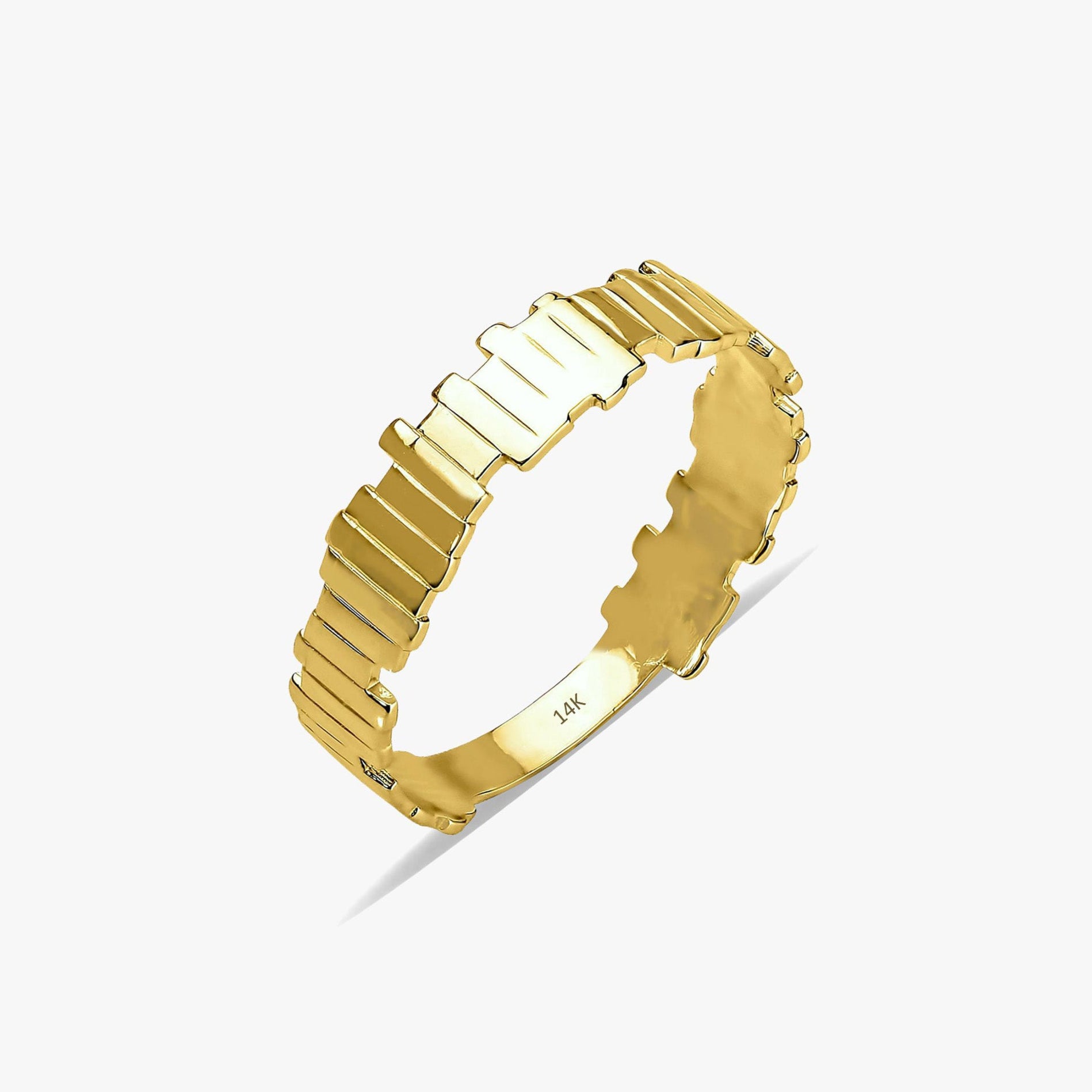 Golden Piano Stacker Ring in 14K Gold