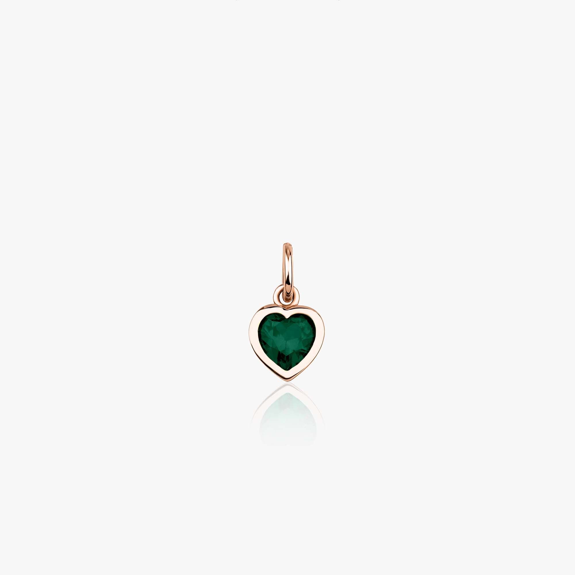 Green Heart Pendant in 14K Gold