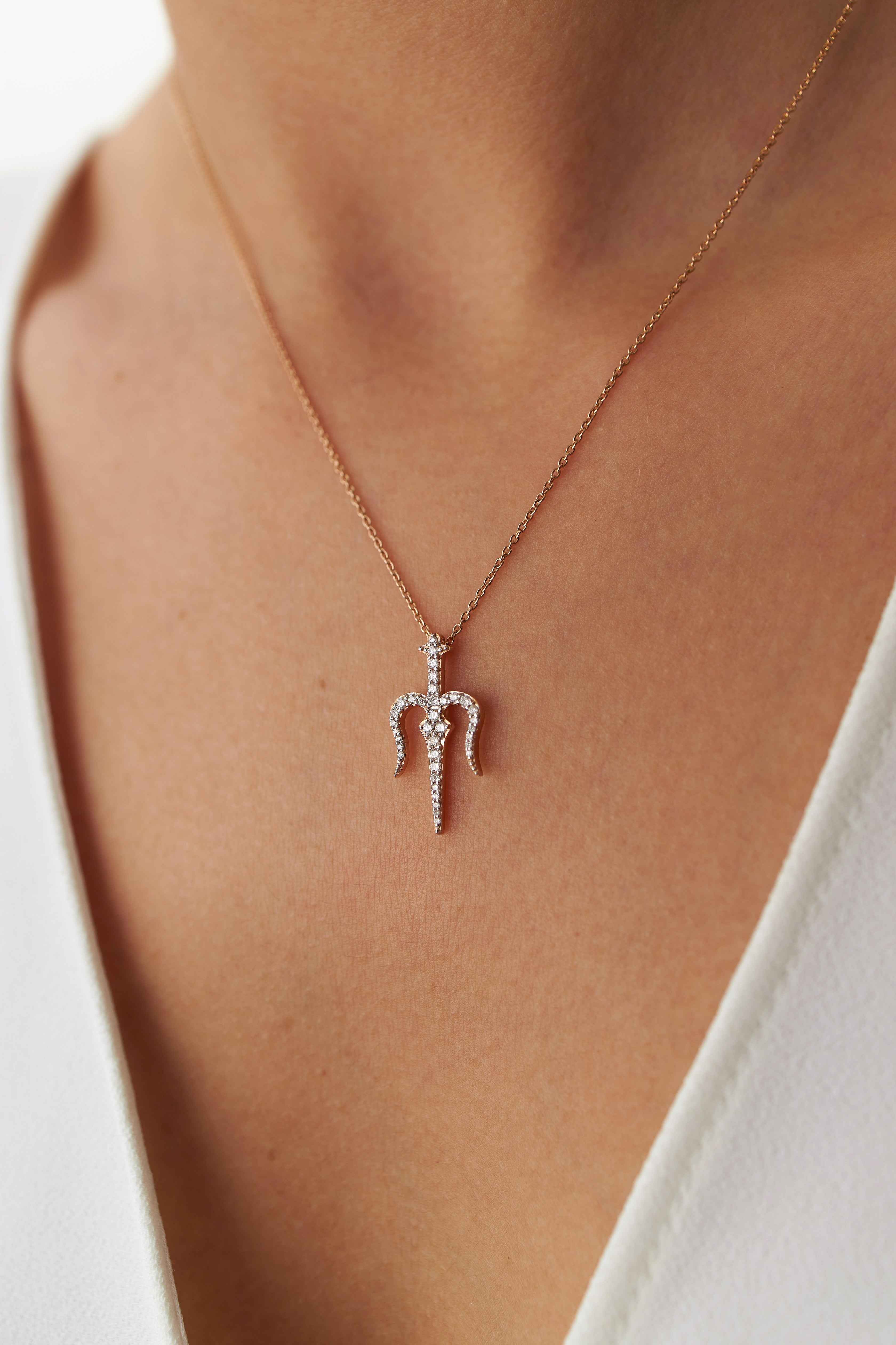 Diamond Trident Necklace