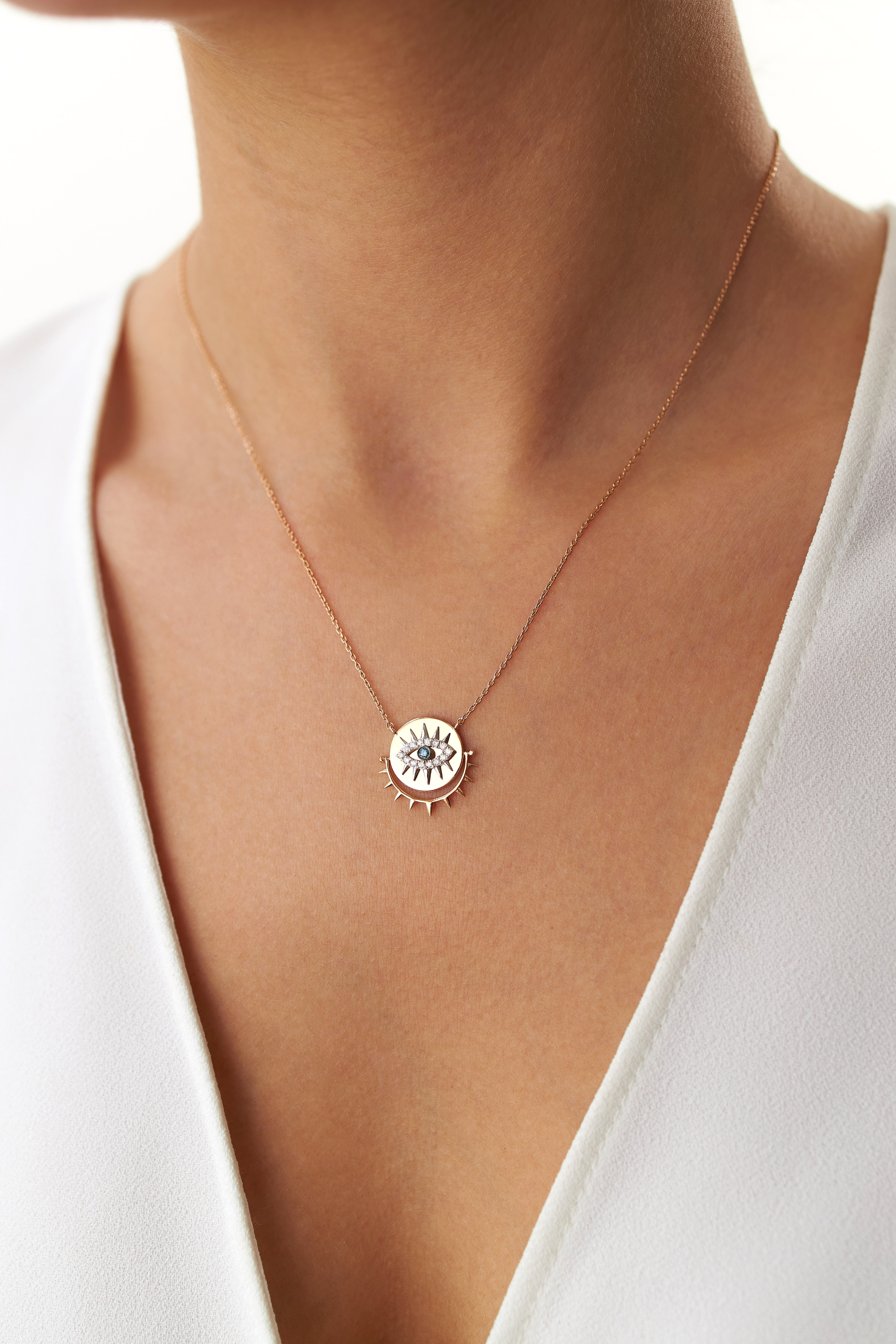 Diamond Spiked Eye Necklace