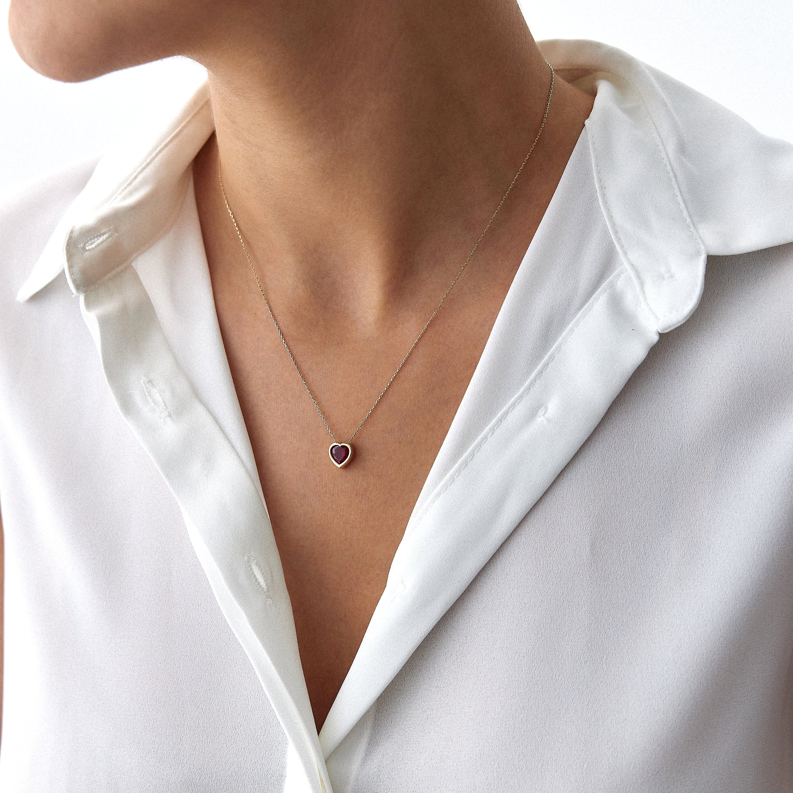 Red Gemstone Heart Necklace