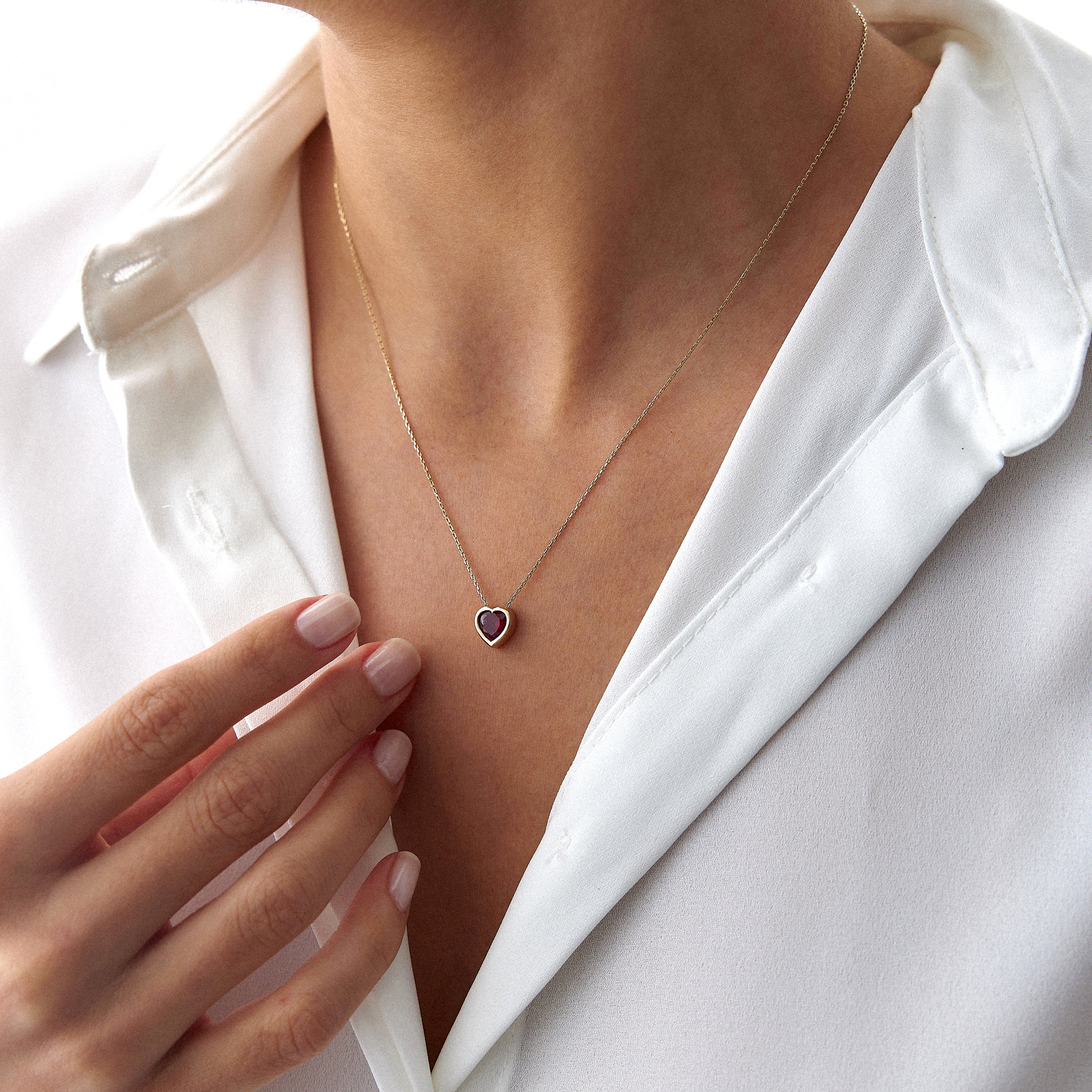 Red Gemstone Heart Necklace