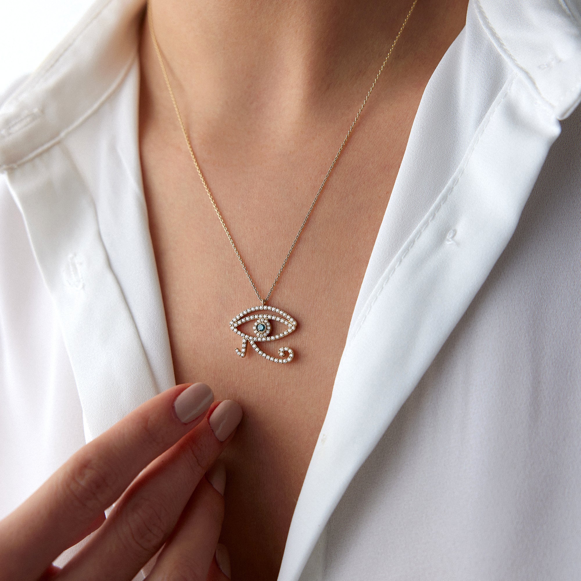 Diamond Eye Of Horus Necklace