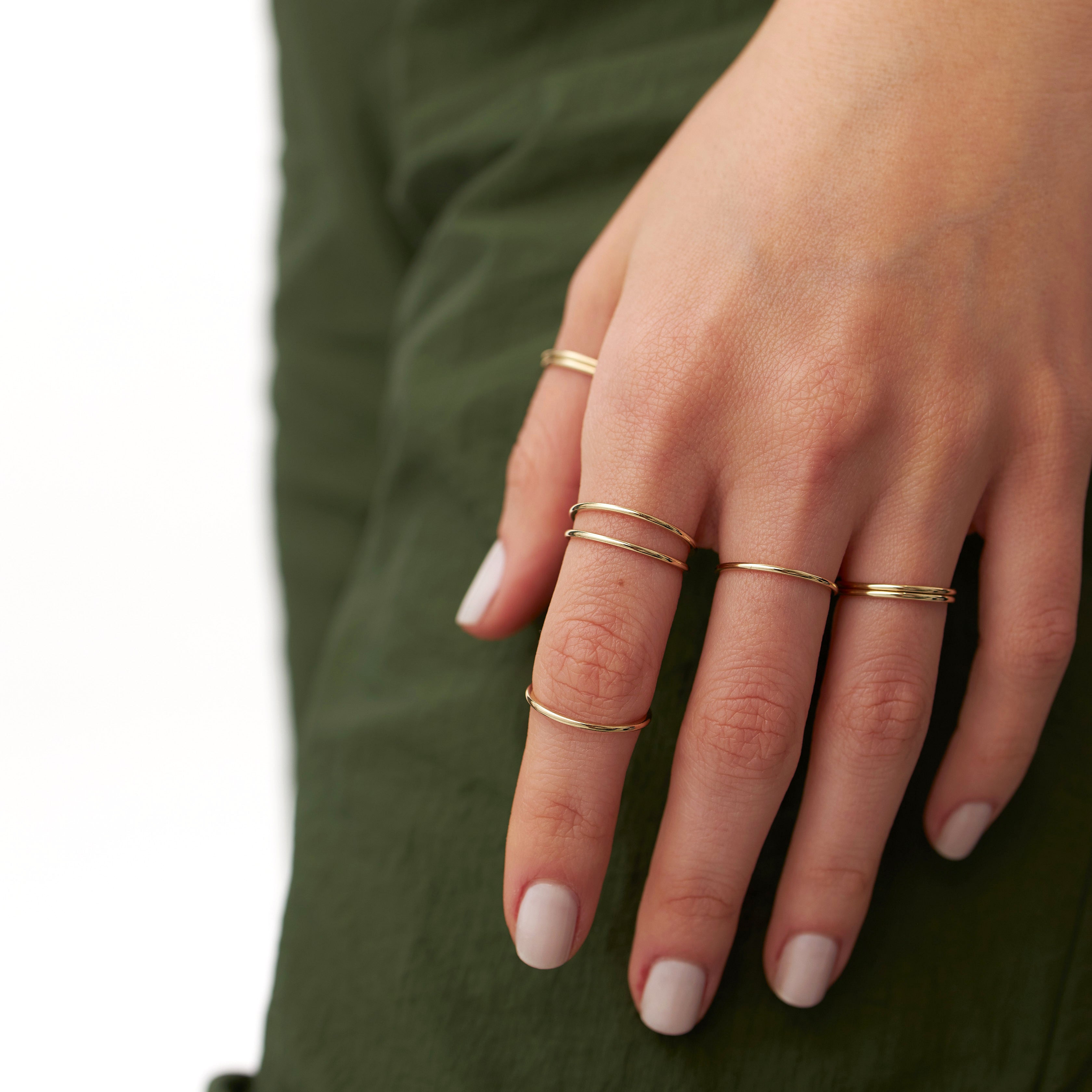 Thin Simple Gold Band in 14K Gold