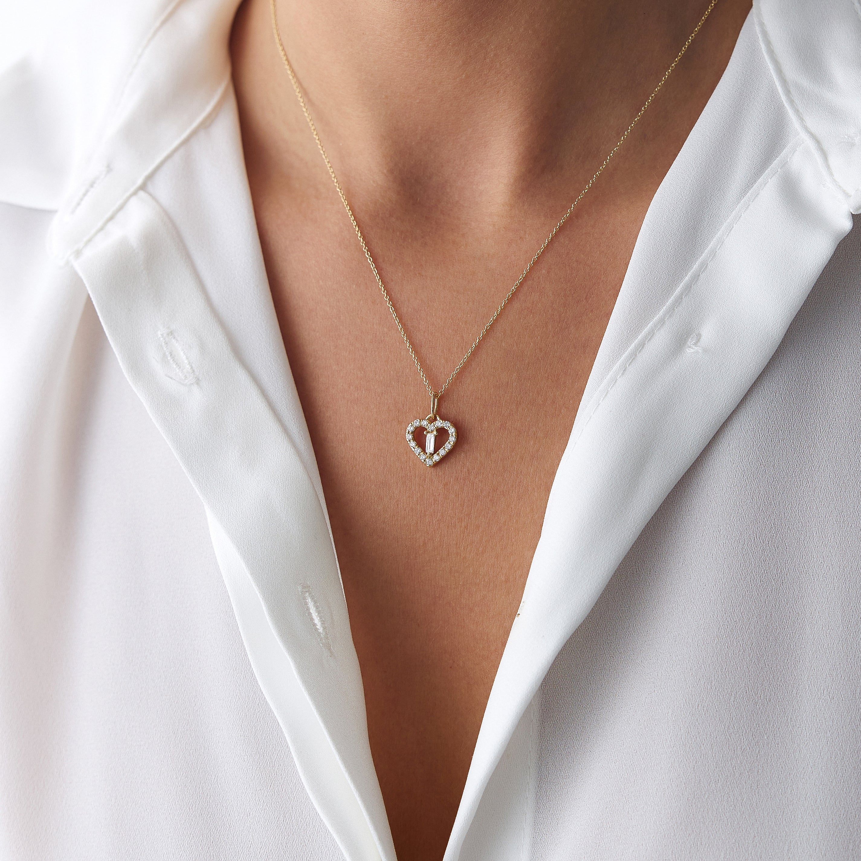 Diamond Heart Pendant Necklace
