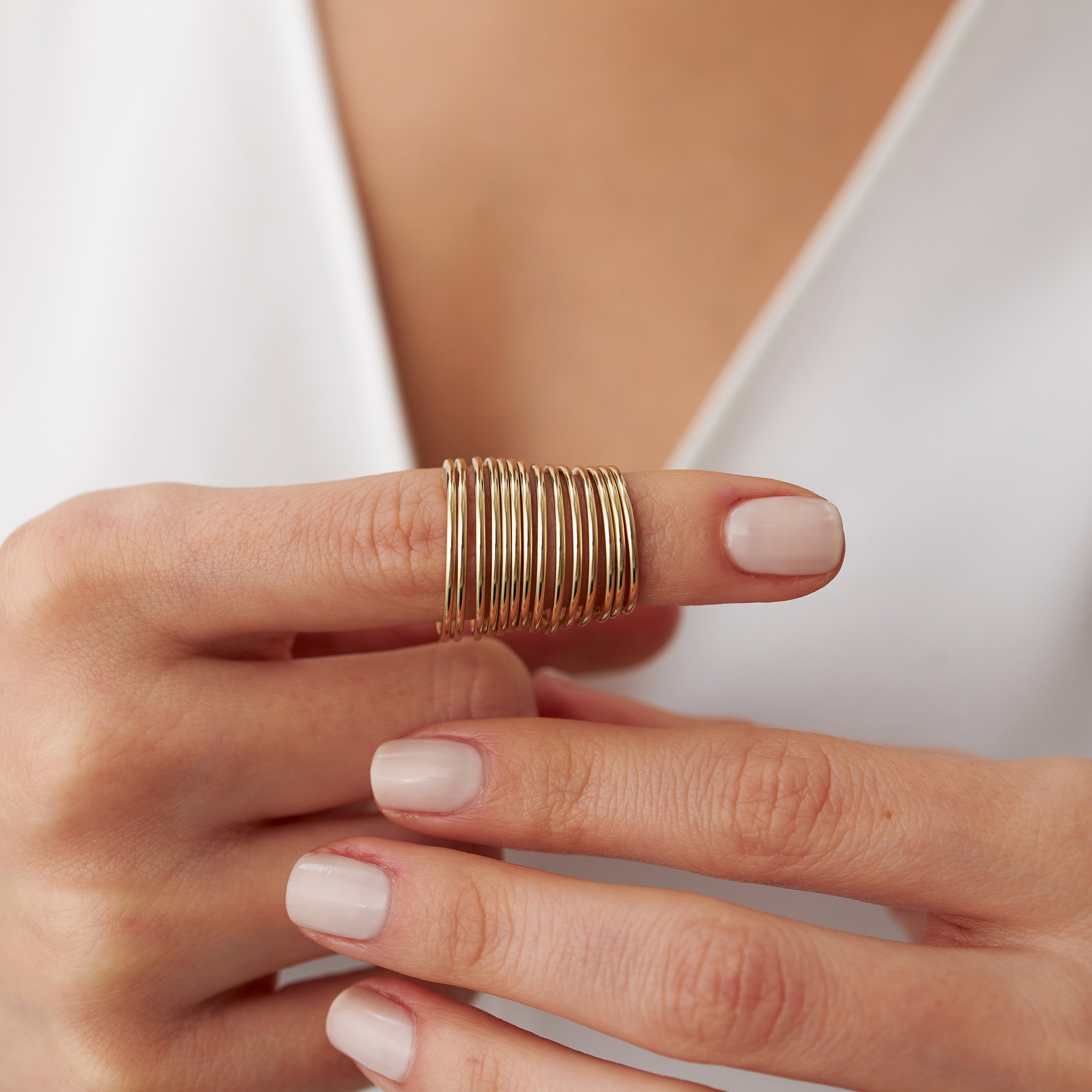 Thin Simple Gold Band in 14K Gold