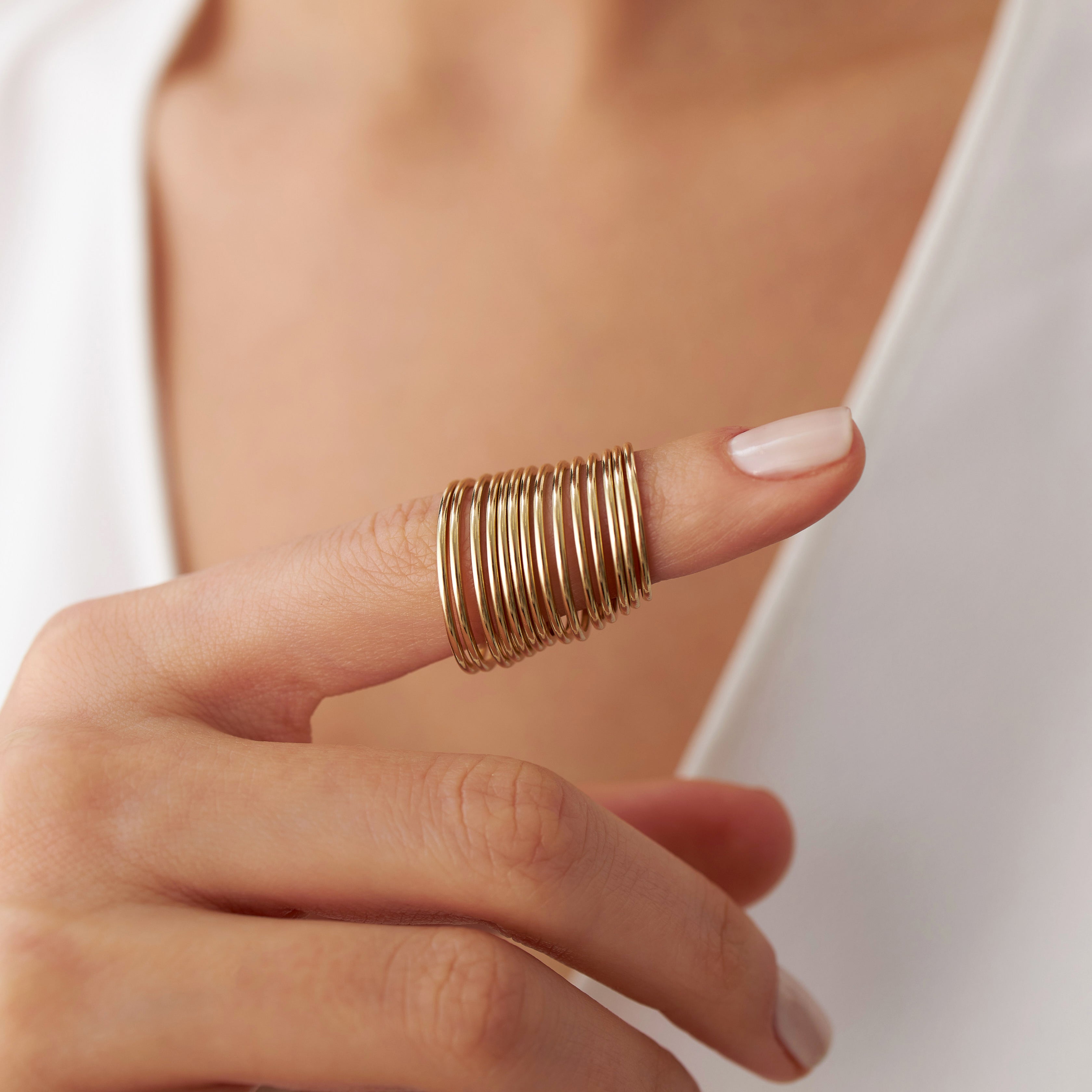 Thin Simple Gold Band in 14K Gold