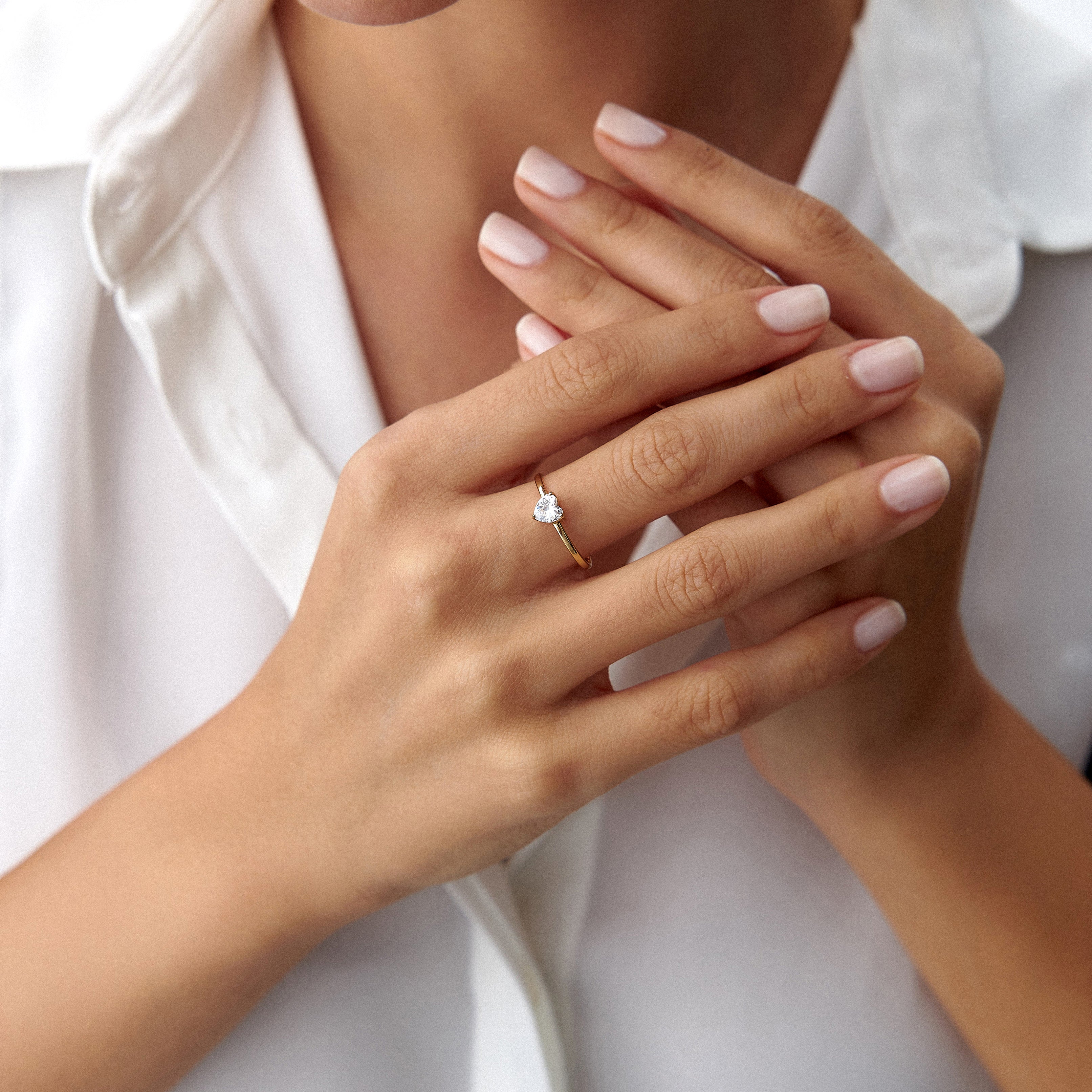 Heart Gemstone Ring in 14K Gold
