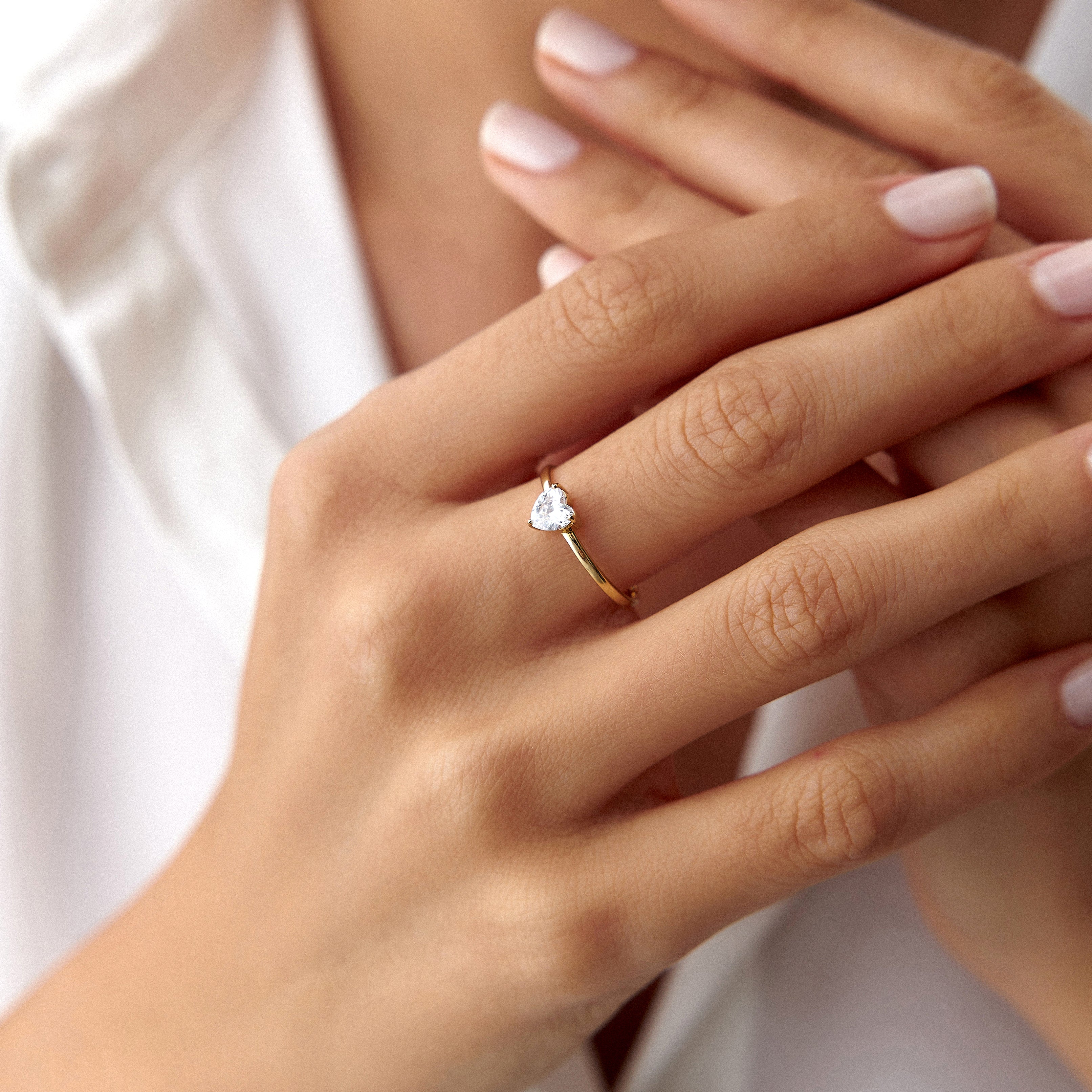 Heart Gemstone Ring in 14K Gold