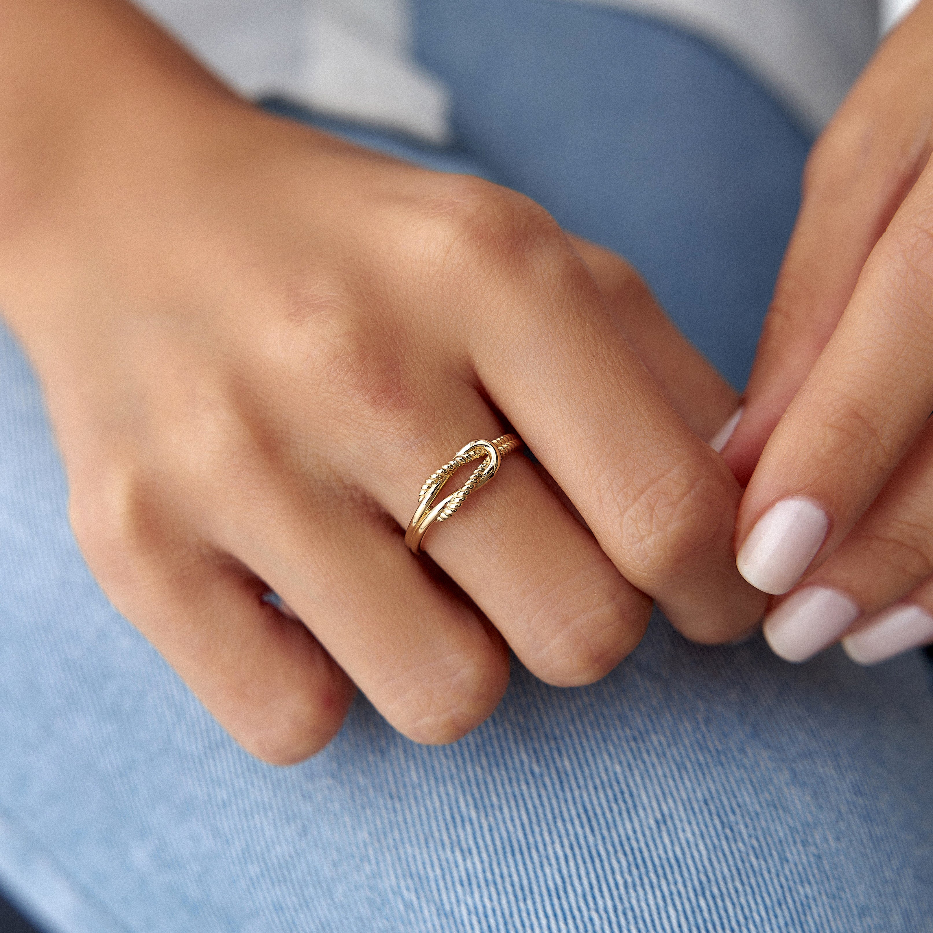 Infinity Knot Ring in 14K Gold