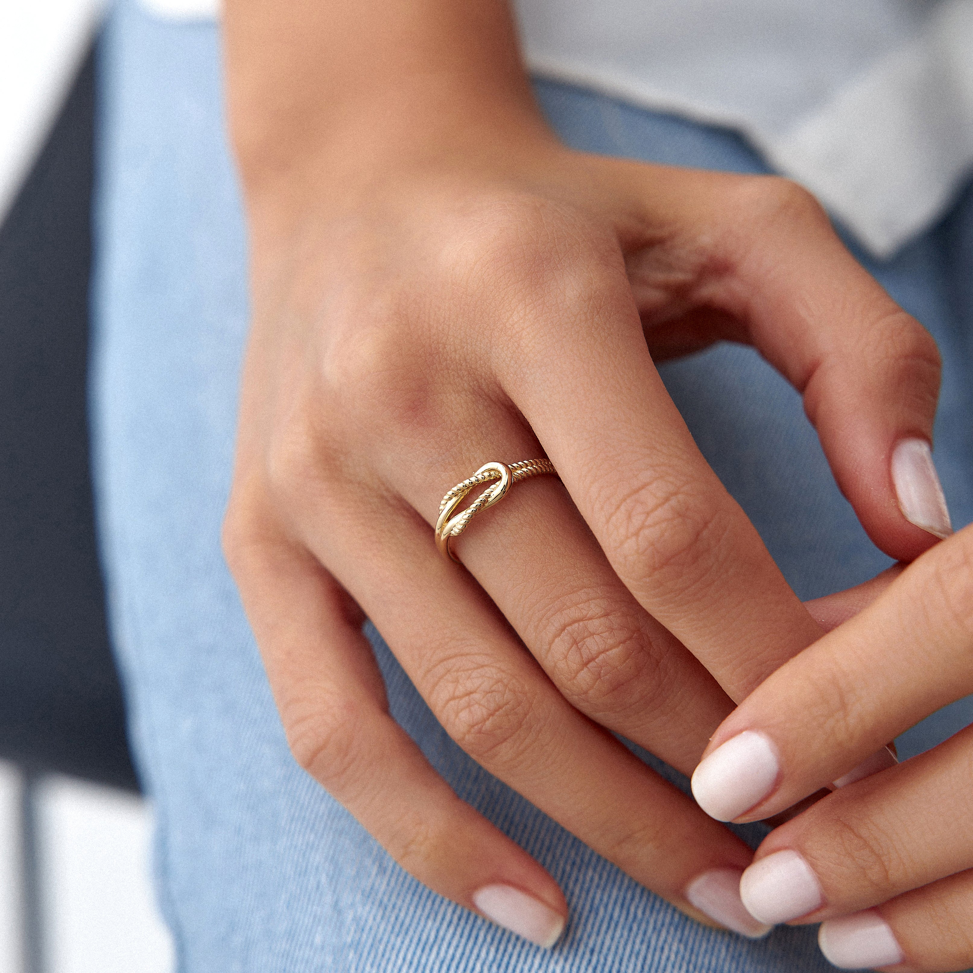 Infinity Knot Ring in 14K Gold