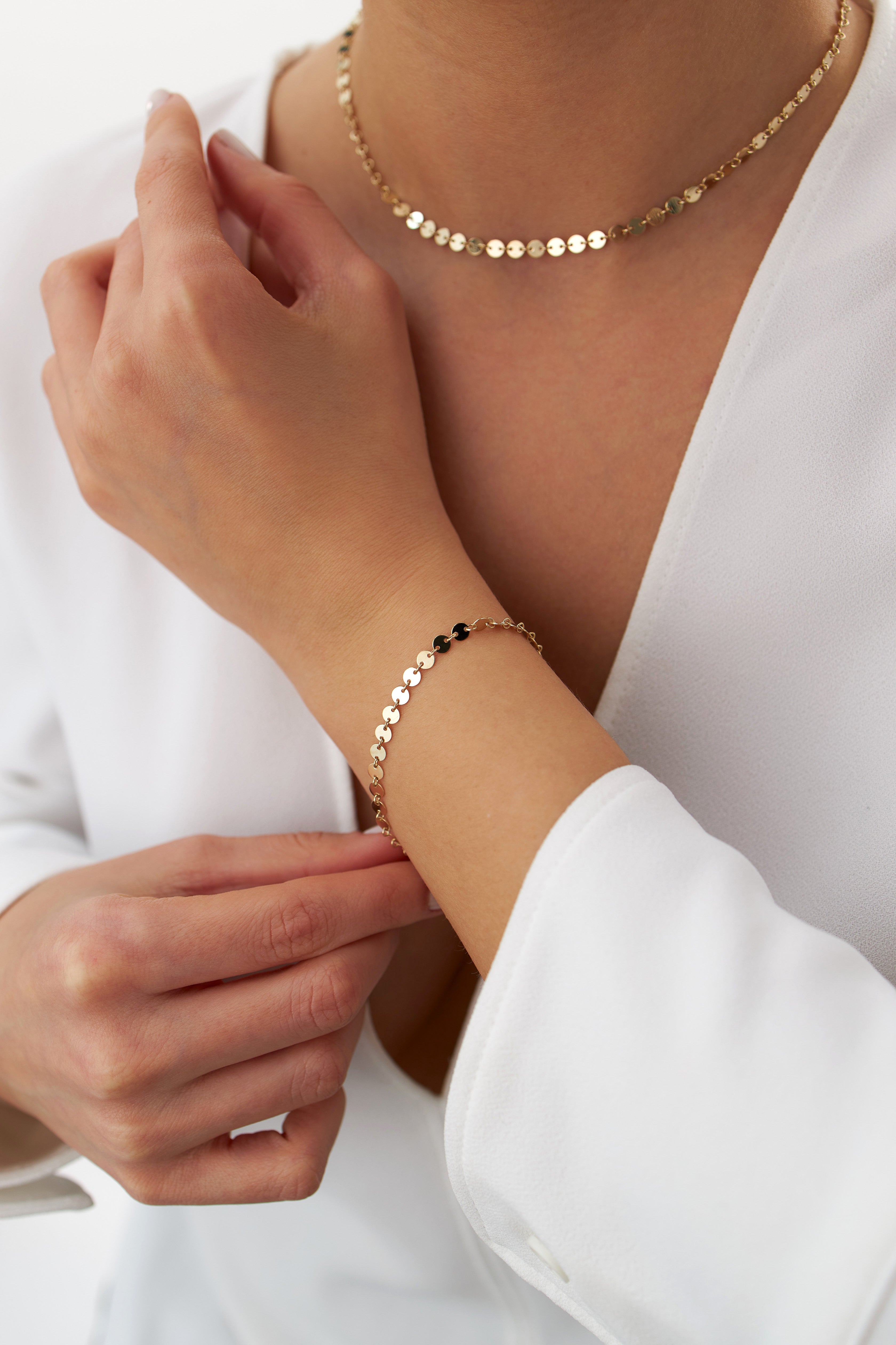 Circle Chain Bracelet in 14K Gold