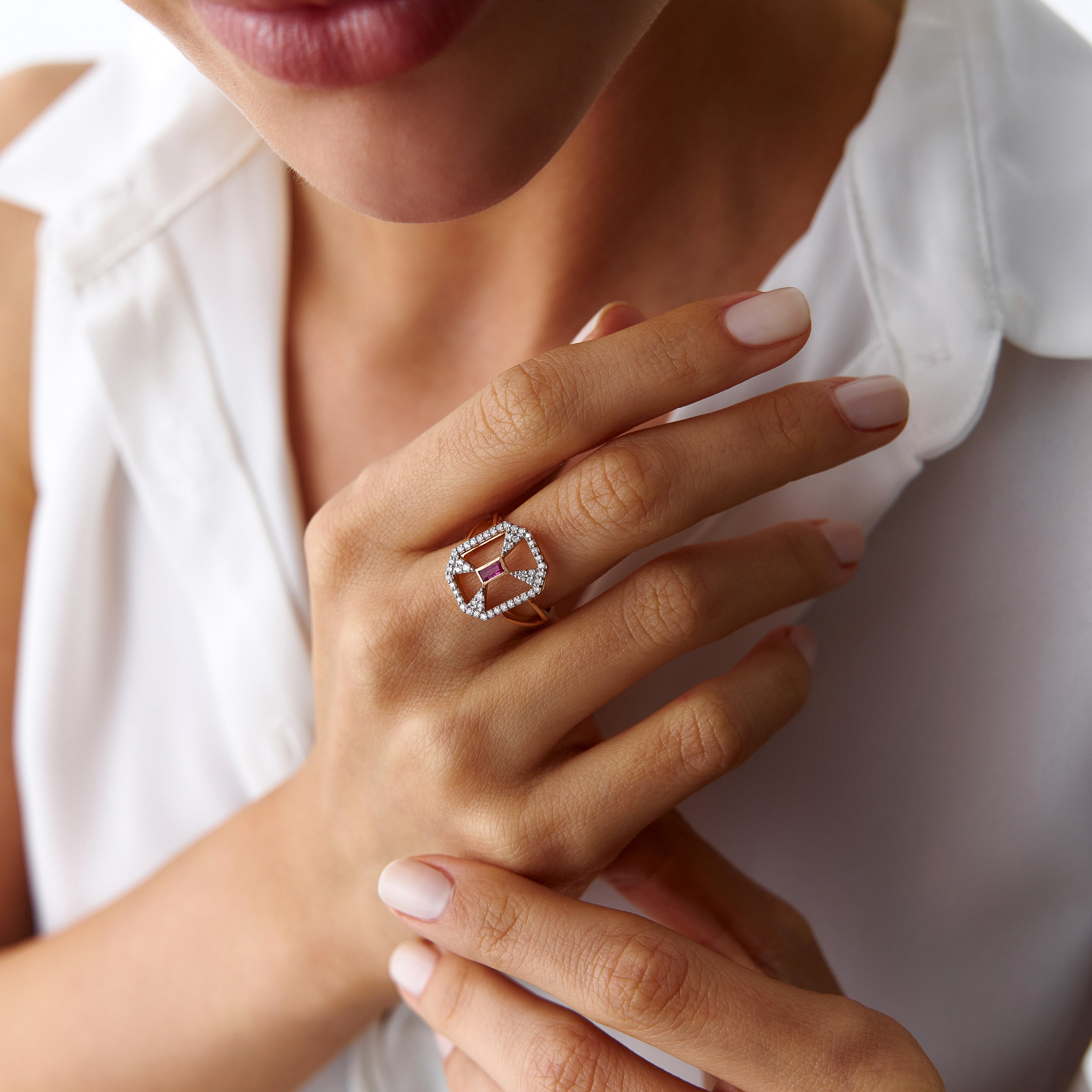 Ruby and Diamond Ring in 14K Gold