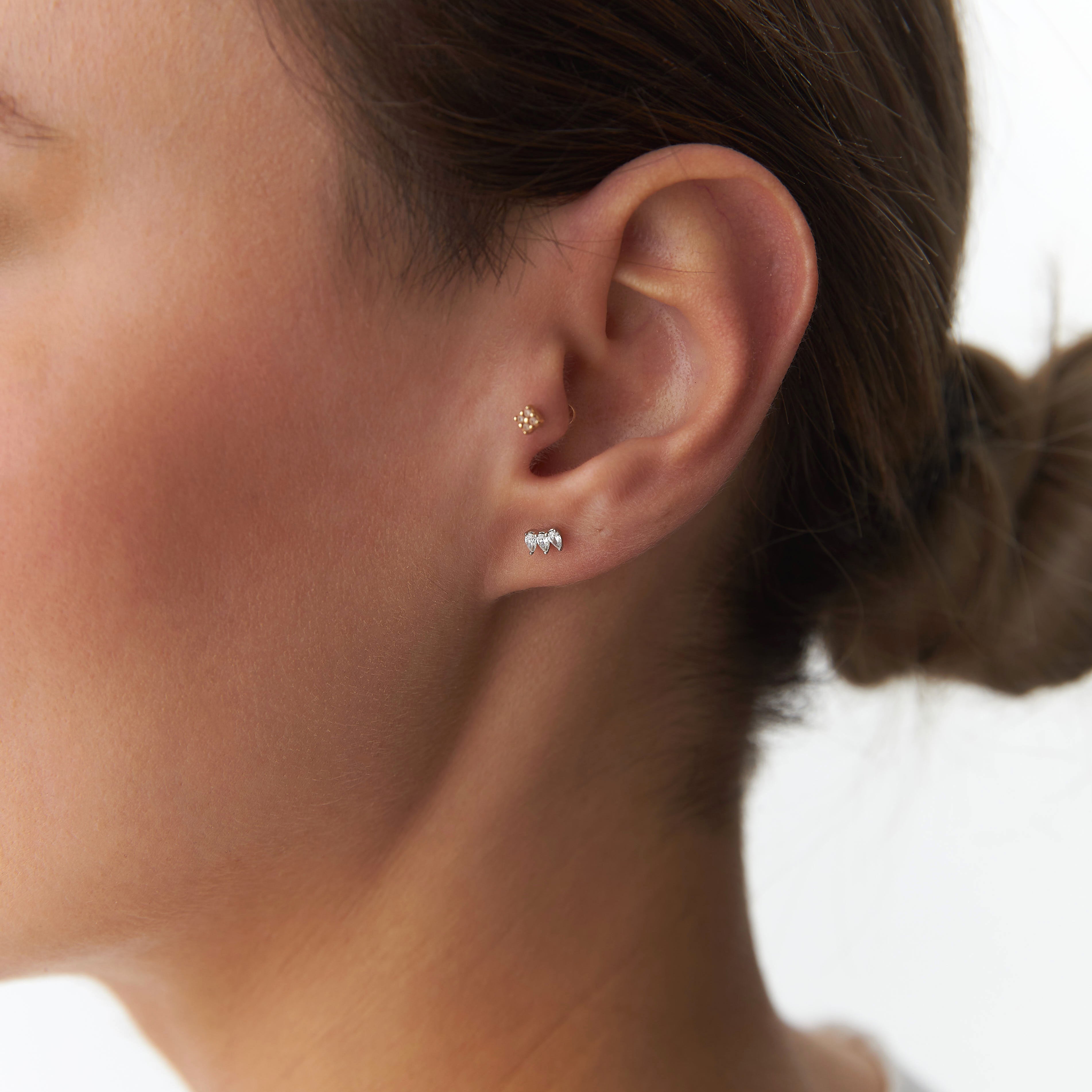 Pear Cut Diamond Stud Earrings Available in 14K and 18K Gold