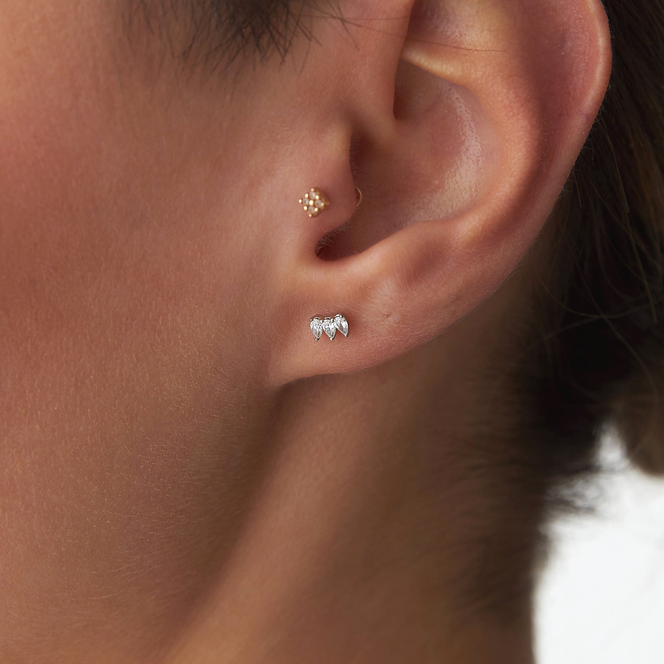 Pear Cut Diamond Stud Earrings Available in 14K and 18K Gold