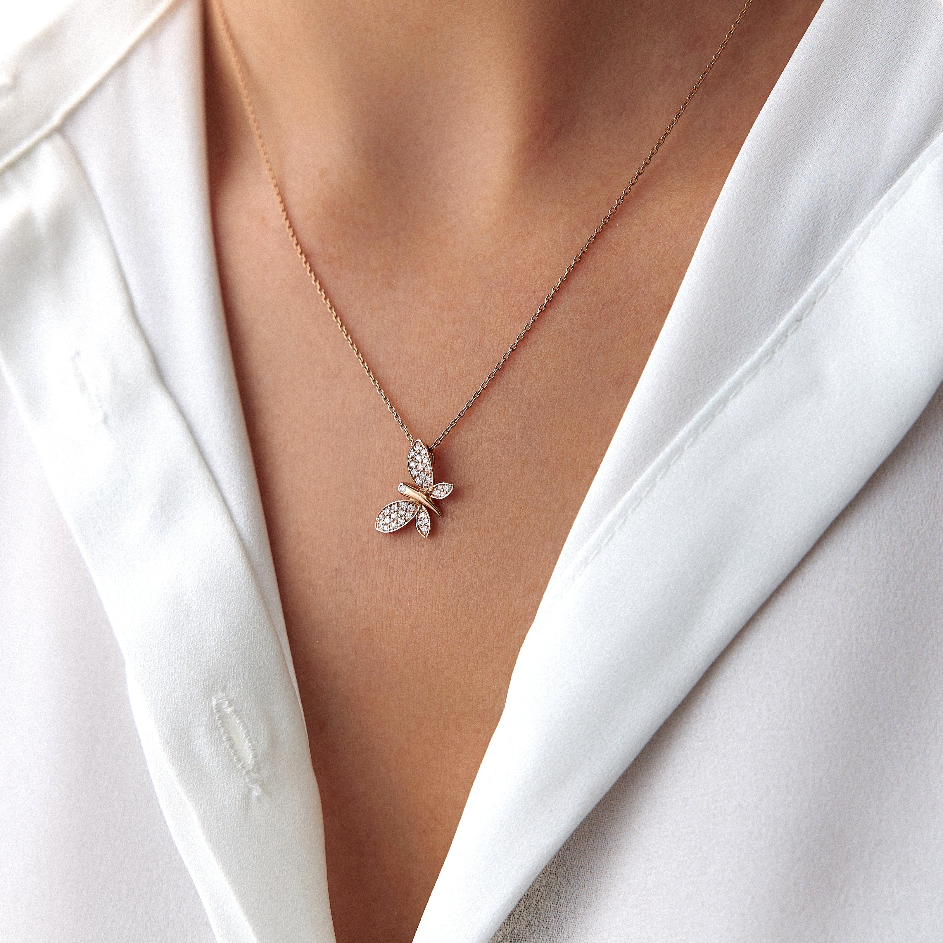 Diamond Dragonfly Necklace