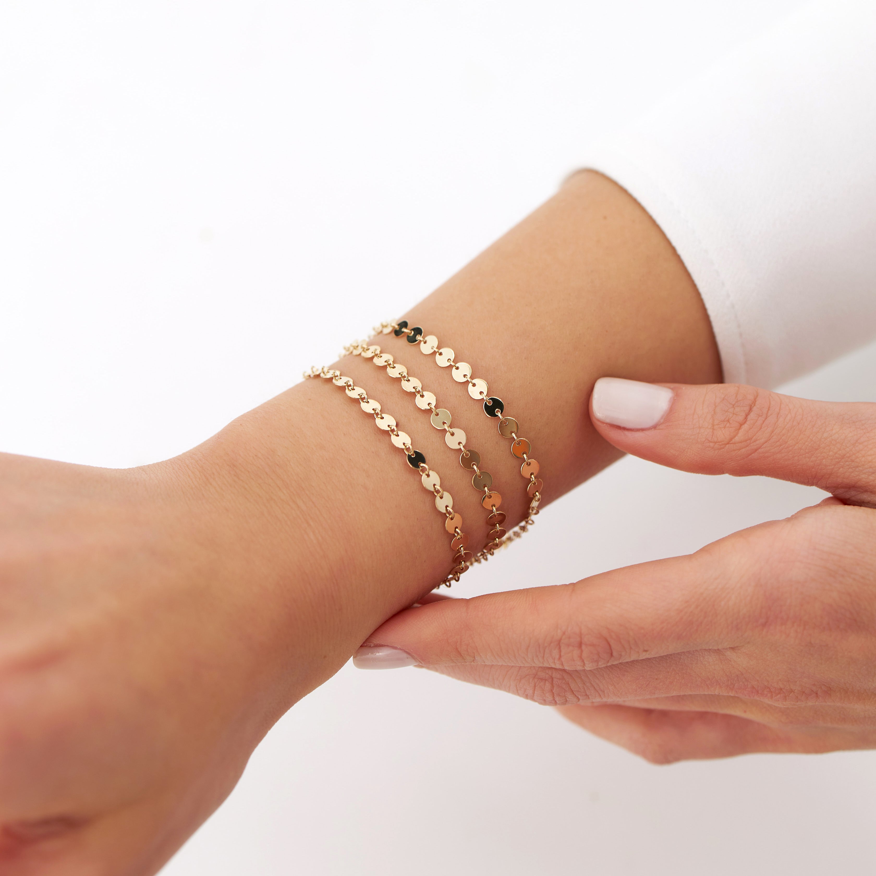 Circle Chain Bracelet in 14K Gold