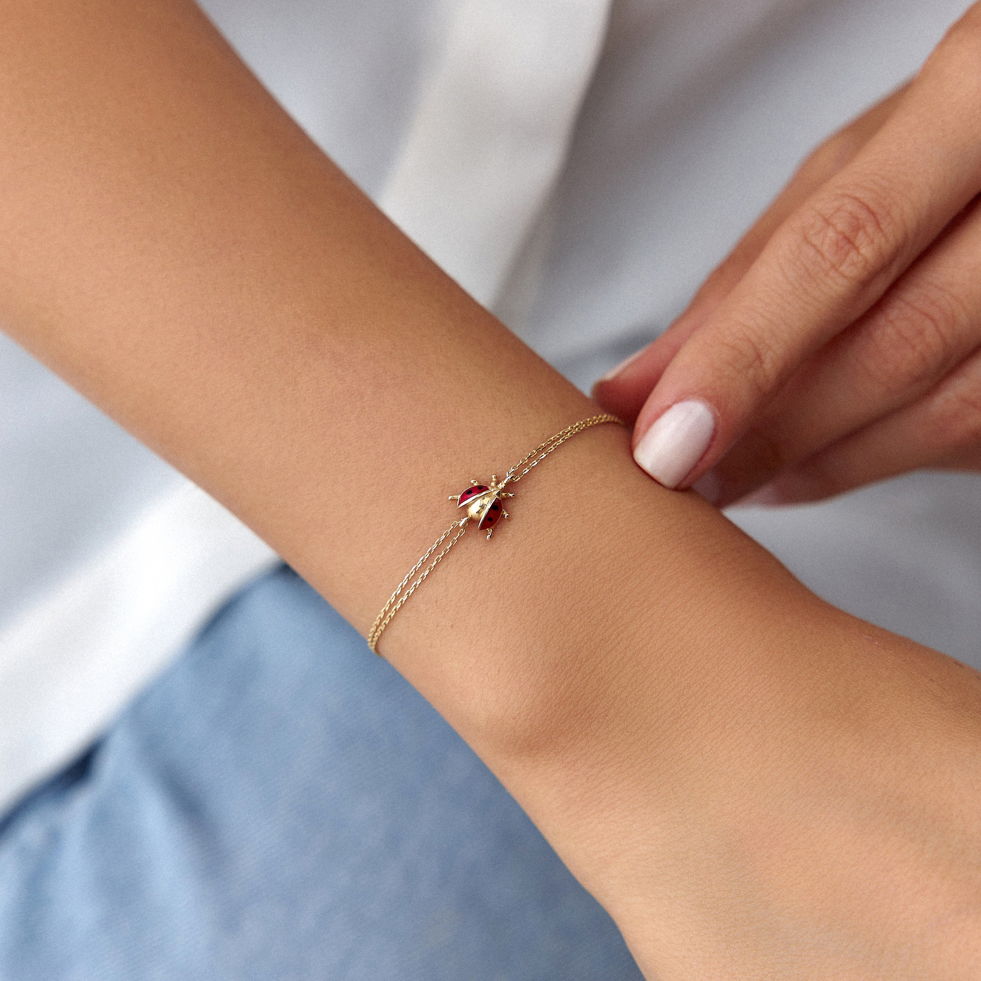 14K Gold Ladybug Bracelet