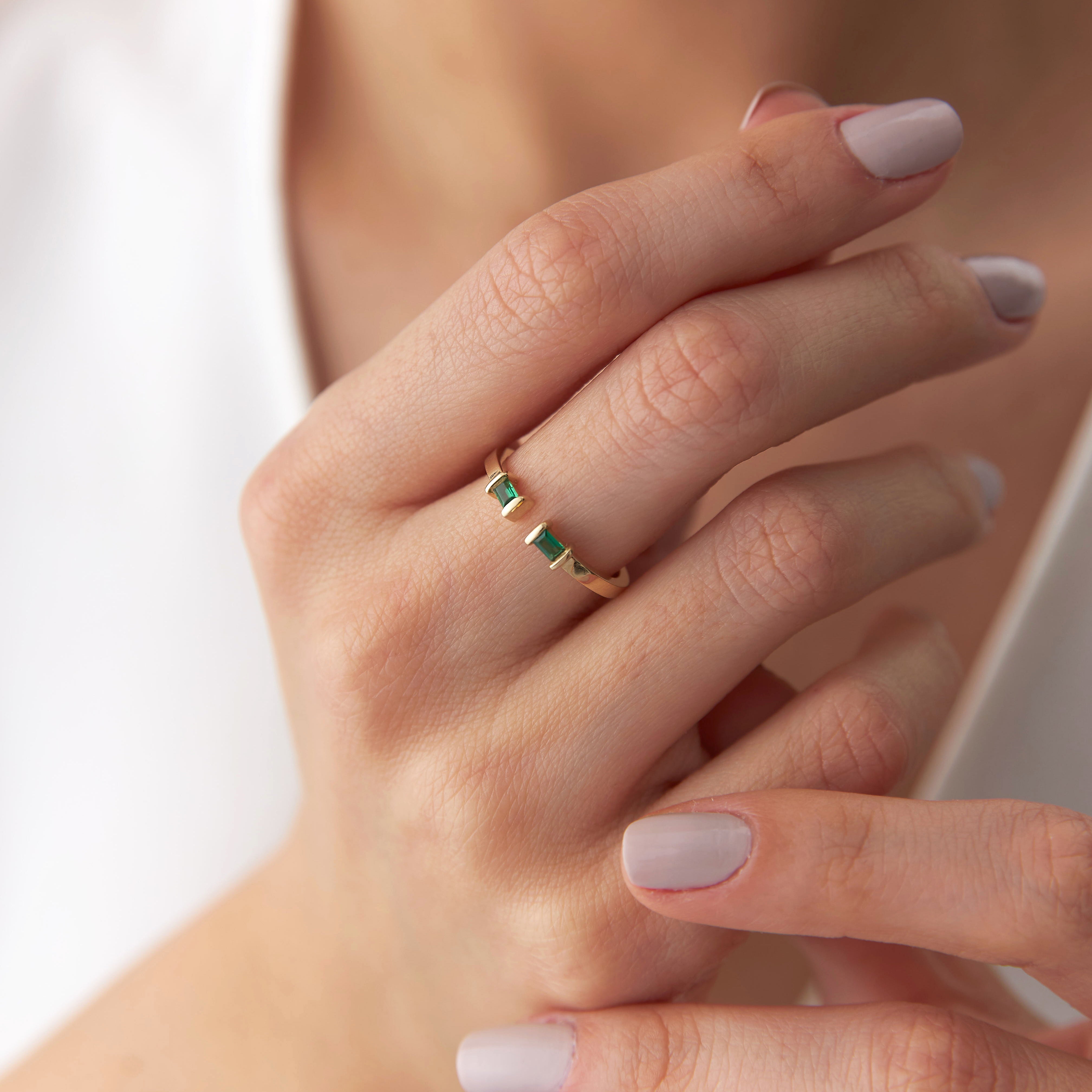 Open Cuff Ring in 14K Gold