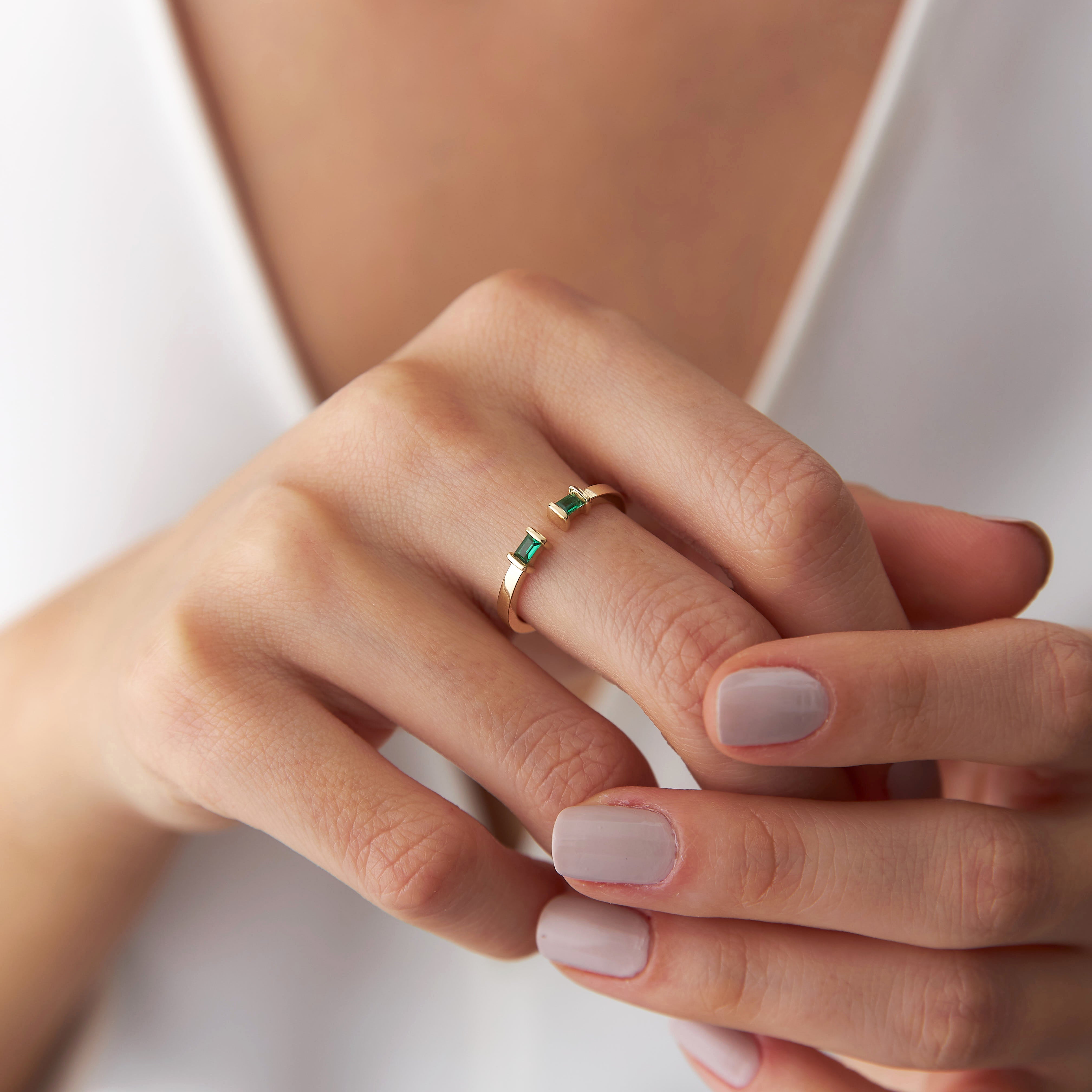 Open Cuff Ring in 14K Gold