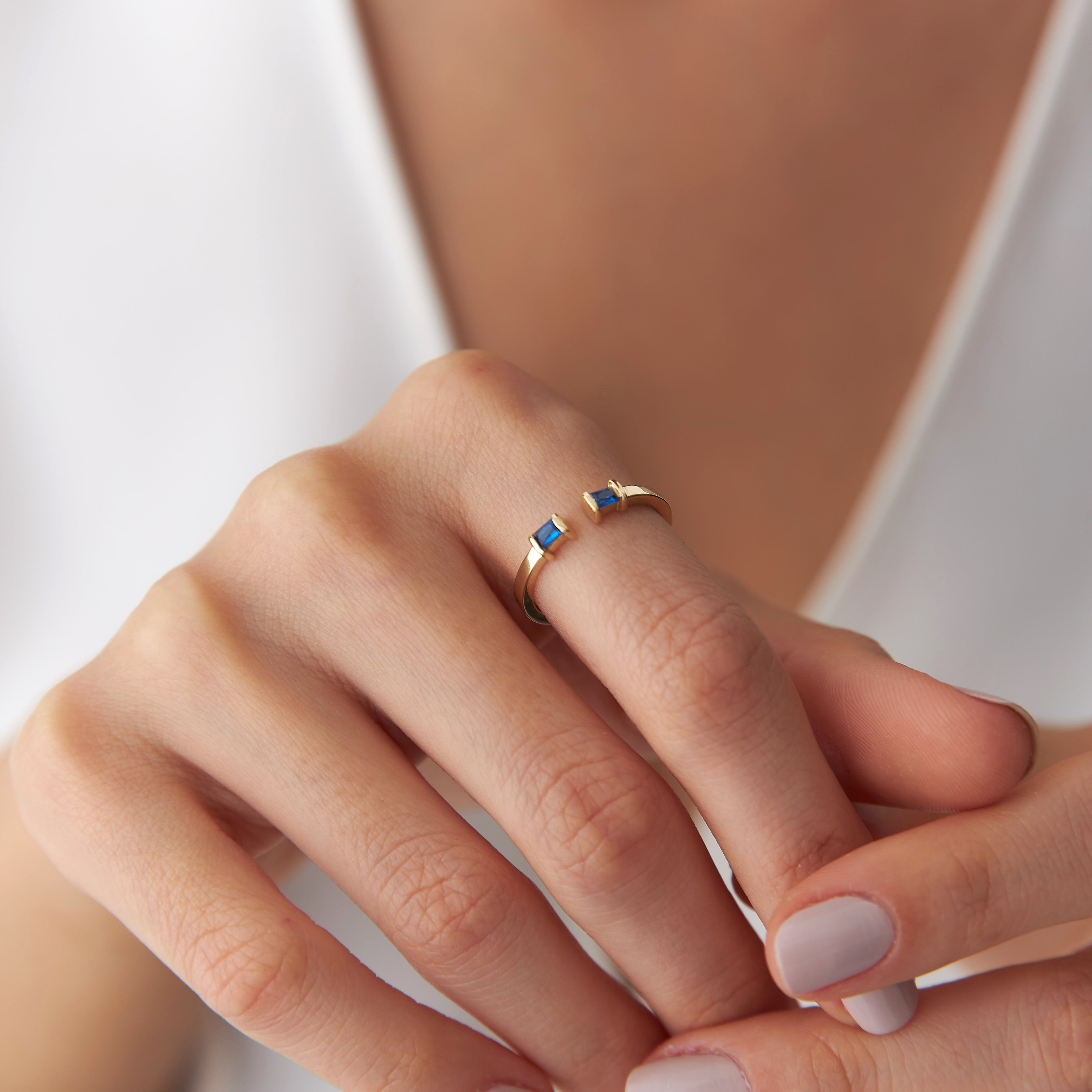 Open Cuff Ring in 14K Gold