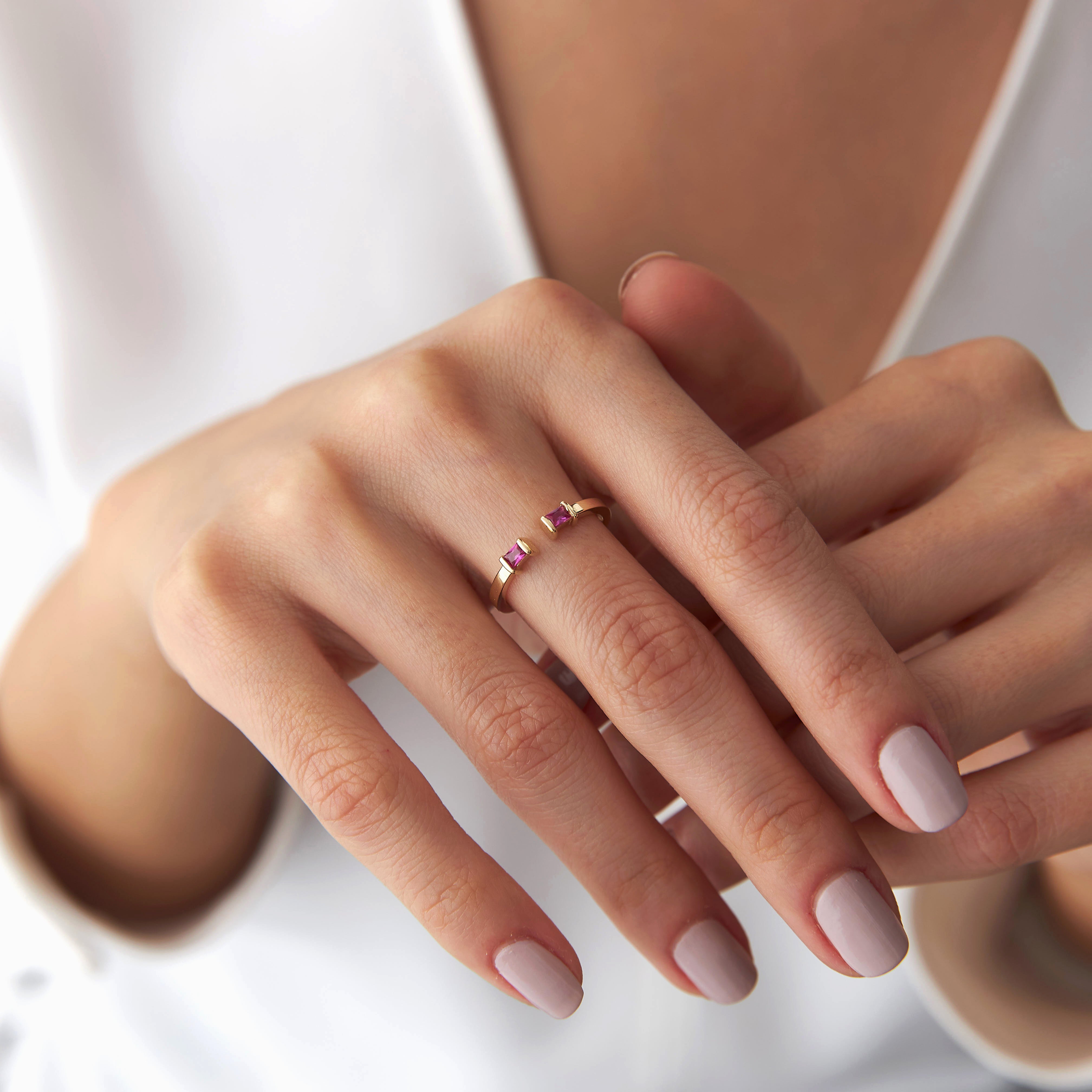 Open Cuff Ring in 14K Gold