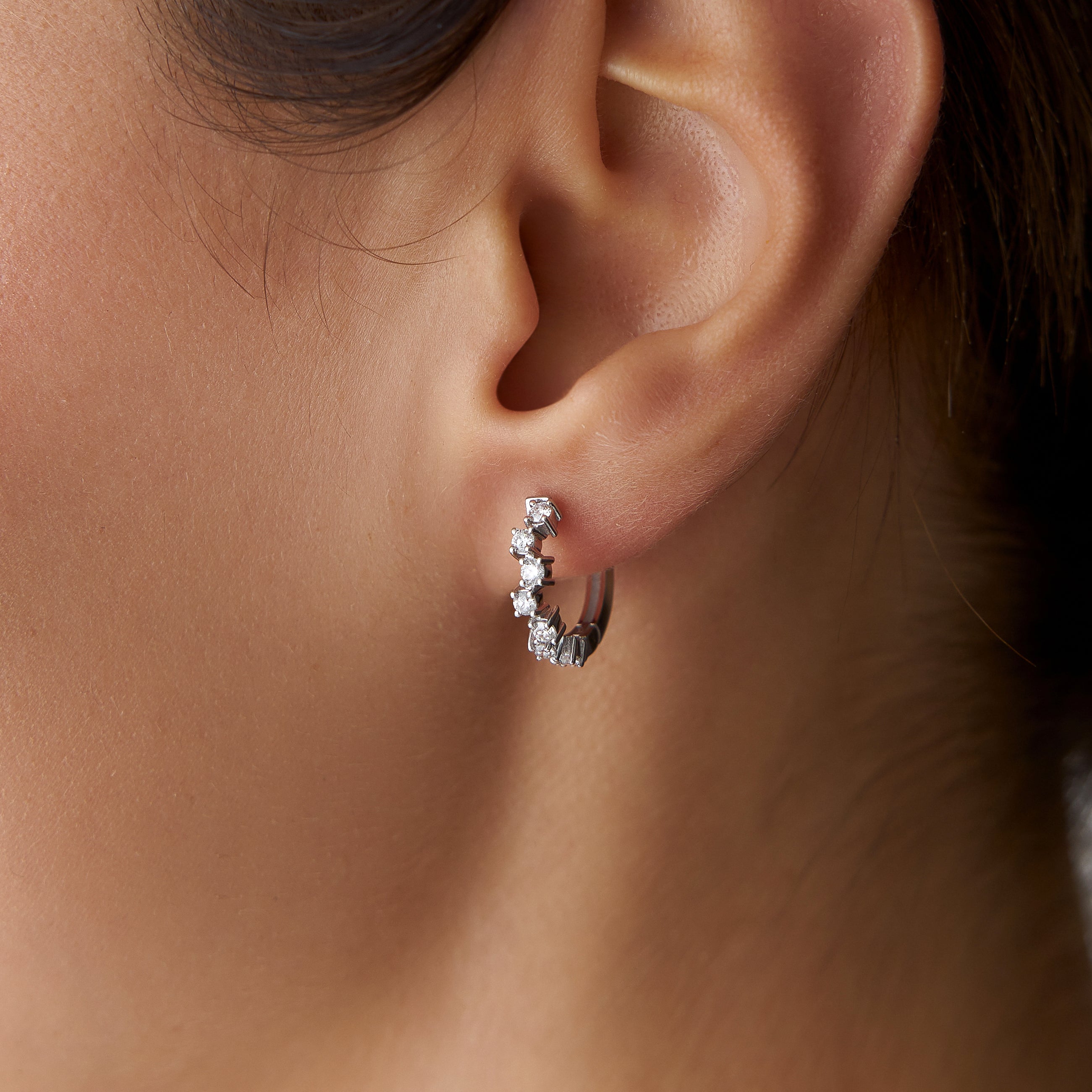 Diamond Hoop Earrings Available in 14K and 18K Gold