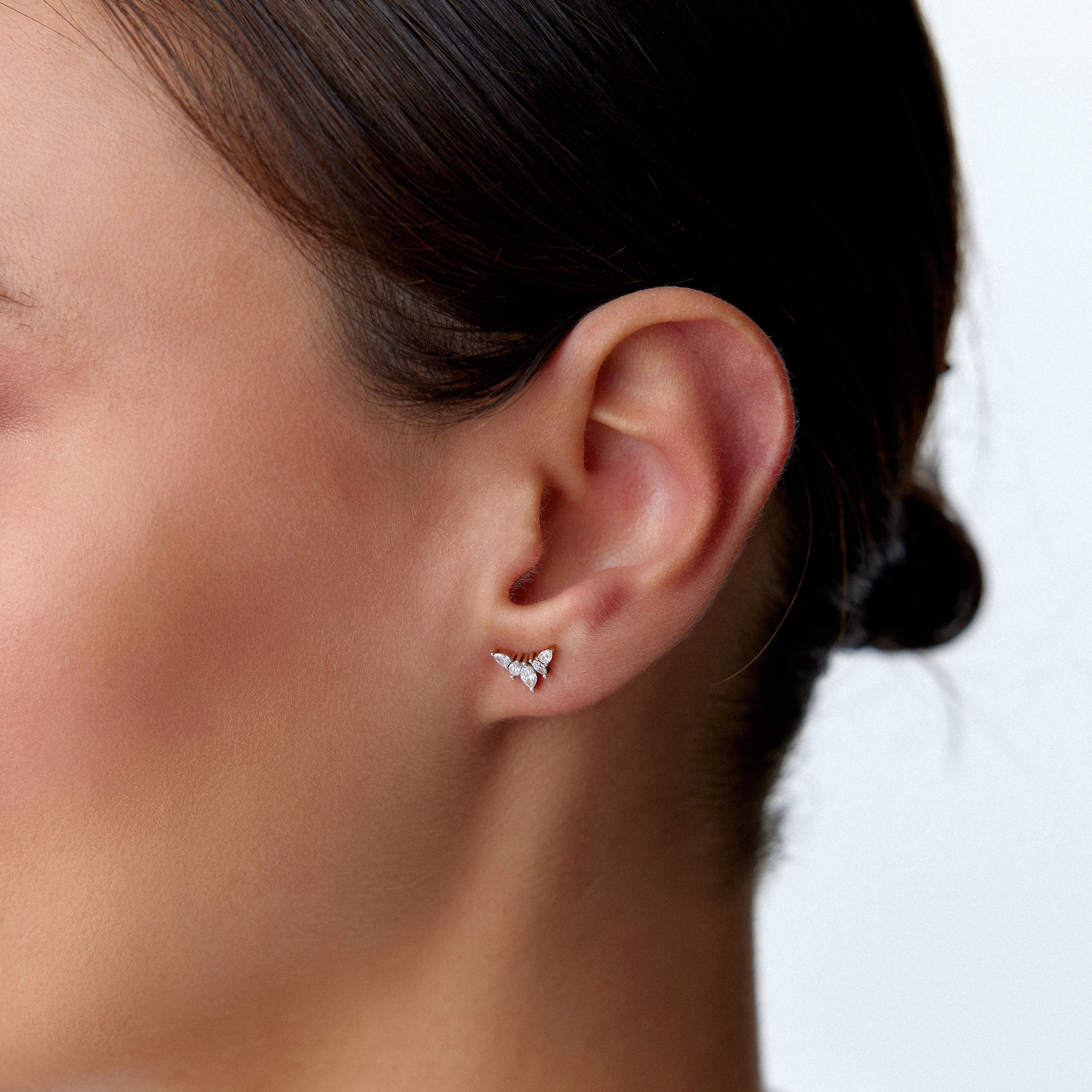 Marquise Diamond Earrings Available in 14K and 18K Gold