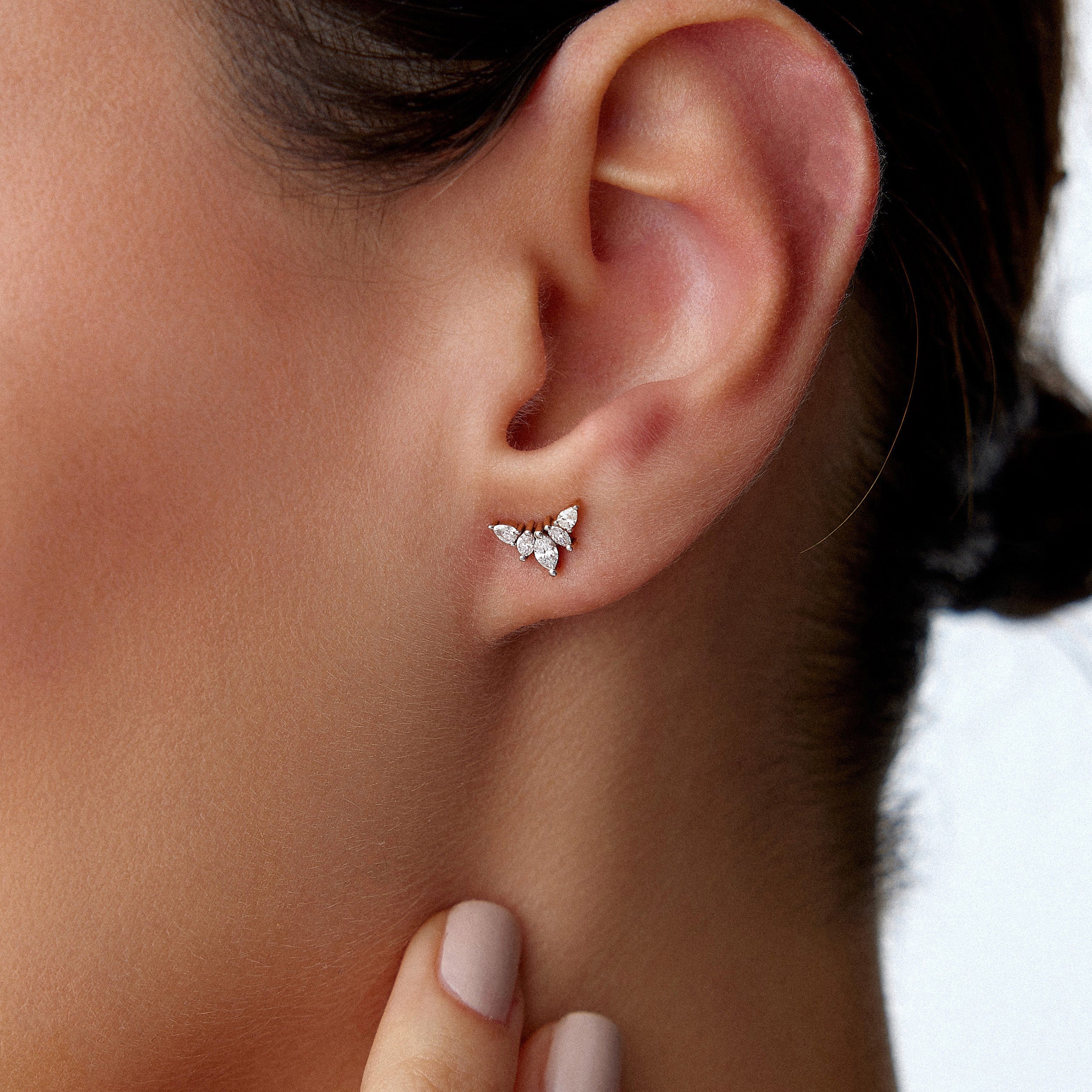 Marquise Diamond Earrings Available in 14K and 18K Gold