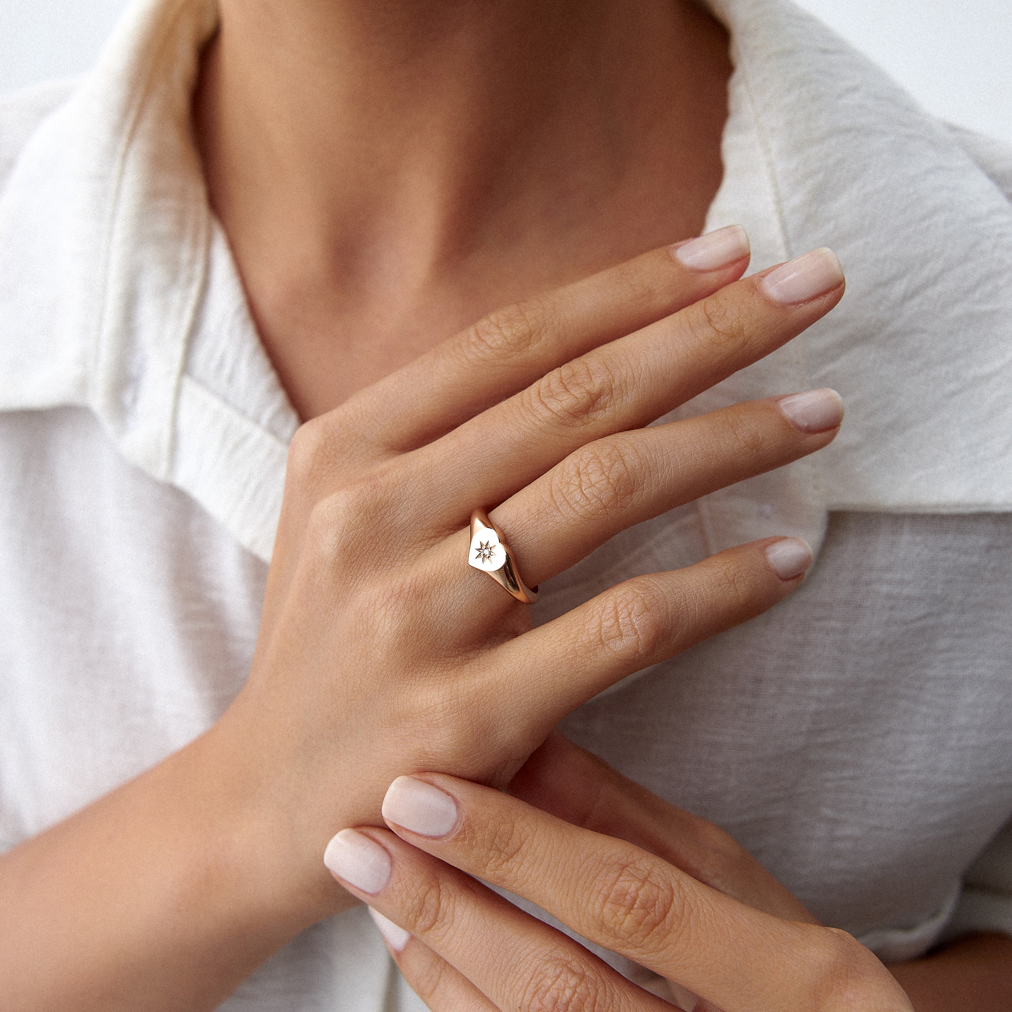 Diamond Mini Heart Ring in 14K Gold
