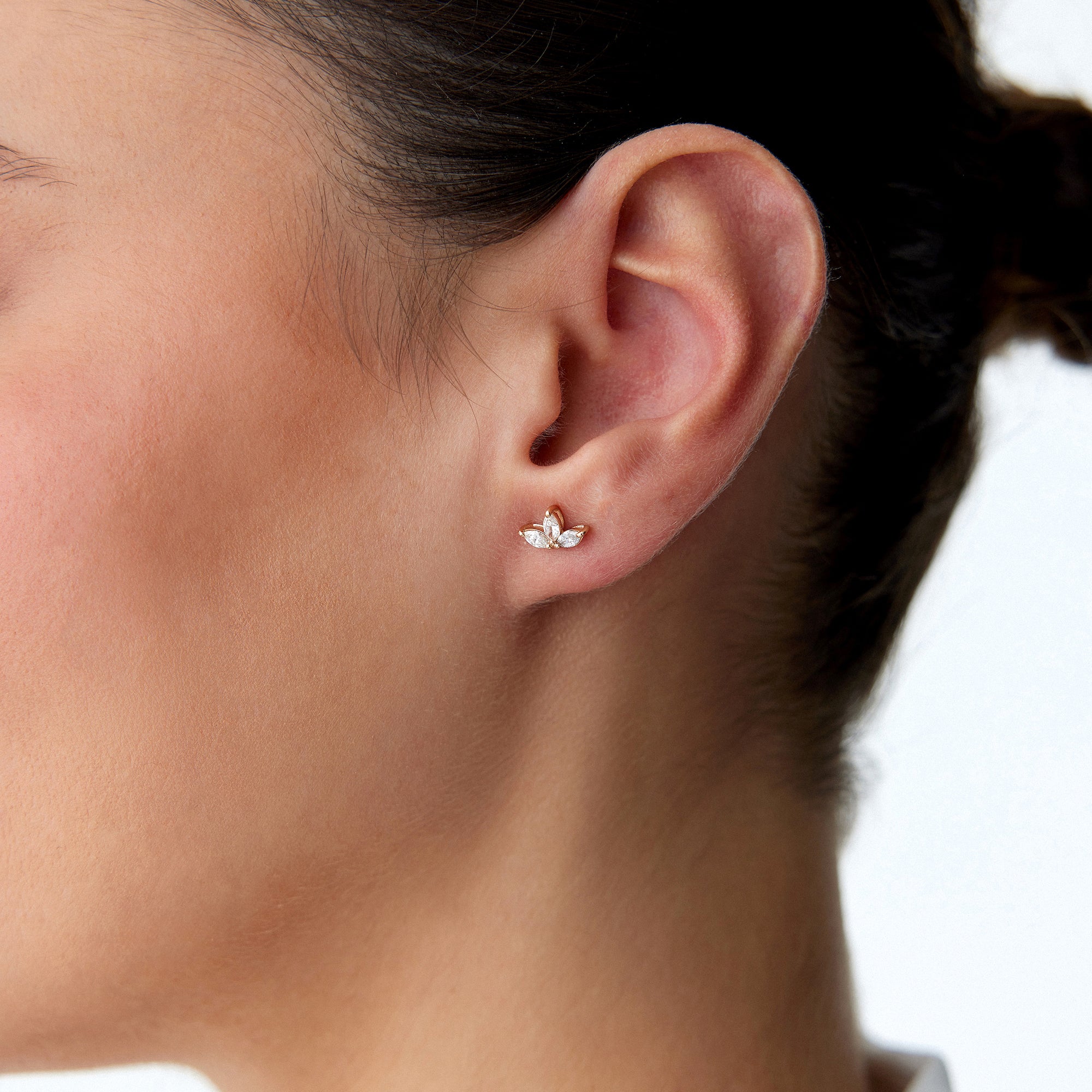 Marquise Diamond Earrings Available in 14K and 18K Gold