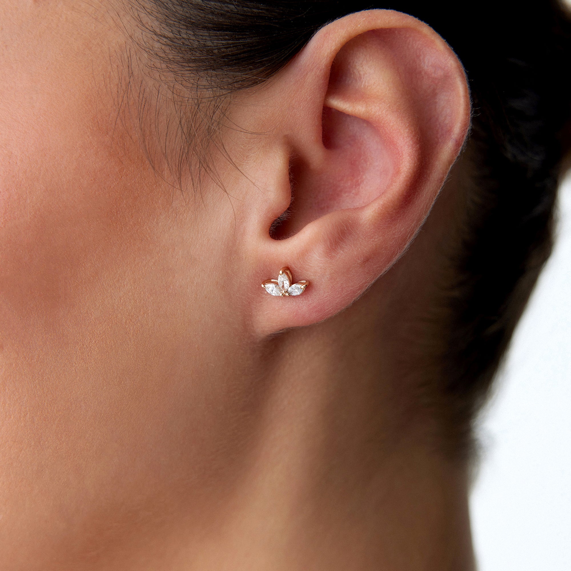 Marquise Diamond Earrings Available in 14K and 18K Gold