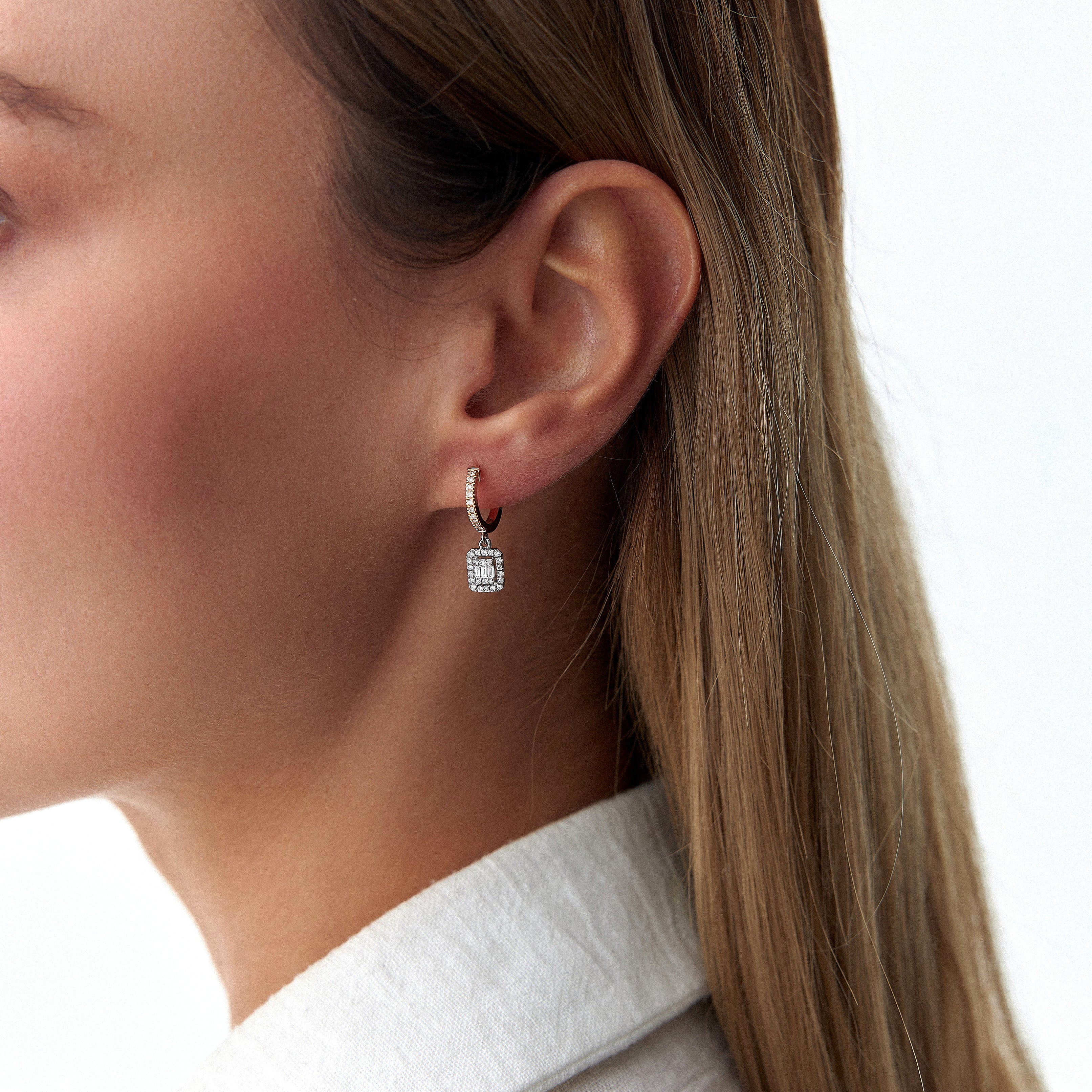 Diamond Dangle Earrings in 14K Gold