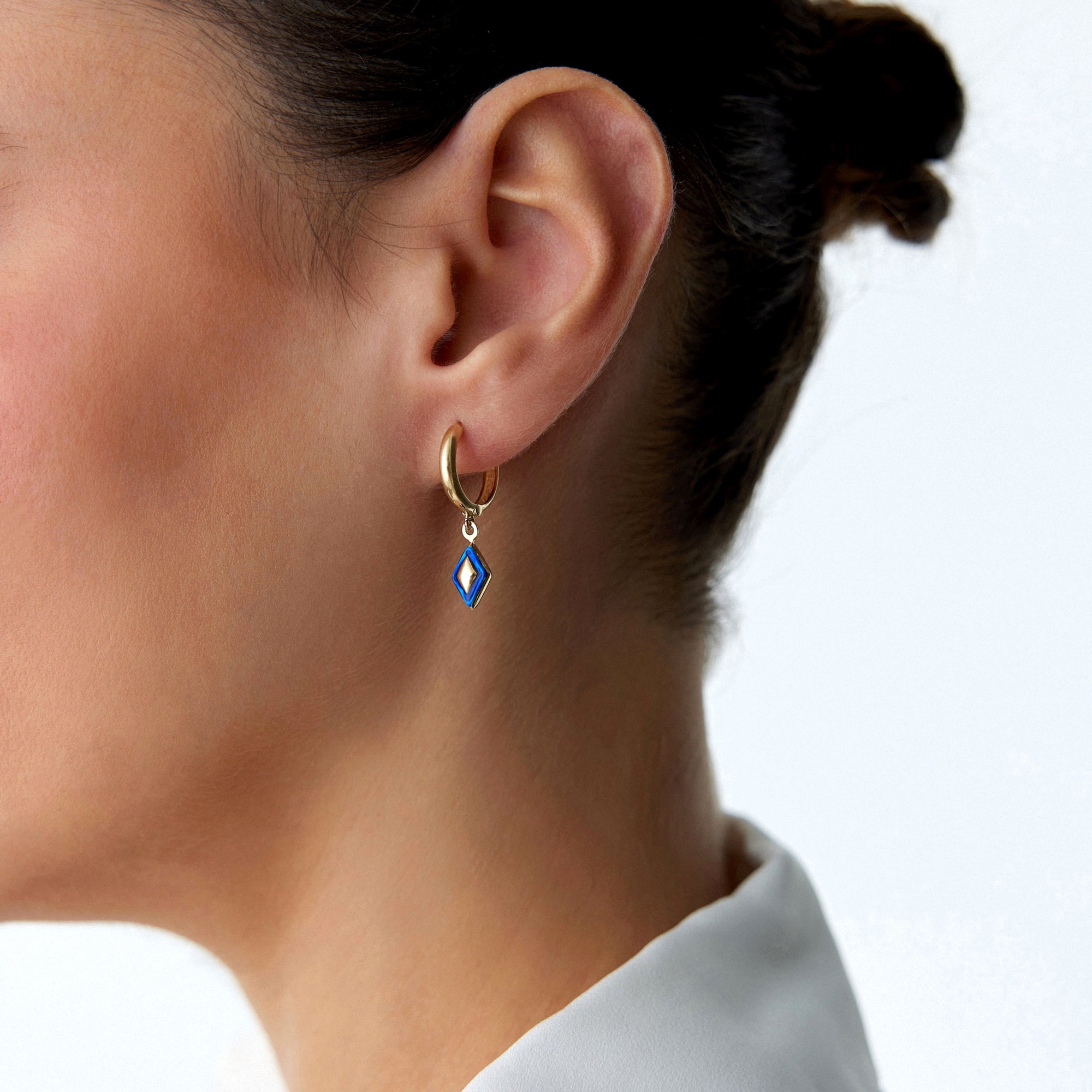 Dimension Dangle Hoops in 14K Gold