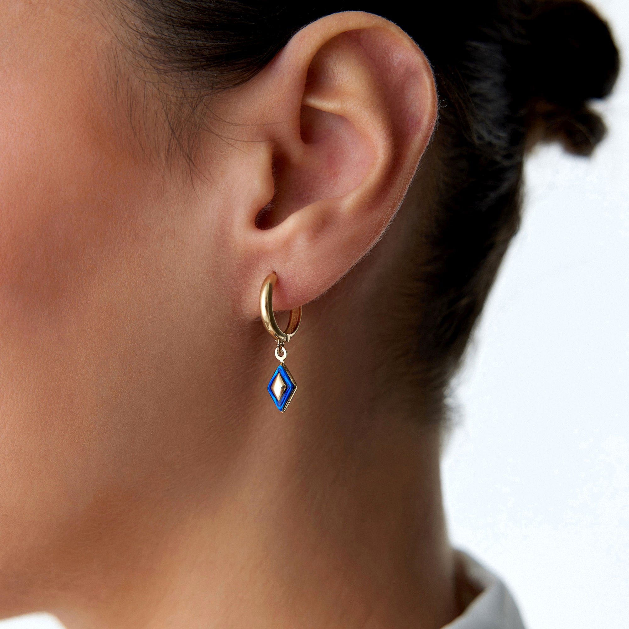 Dimension Dangle Hoops in 14K Gold