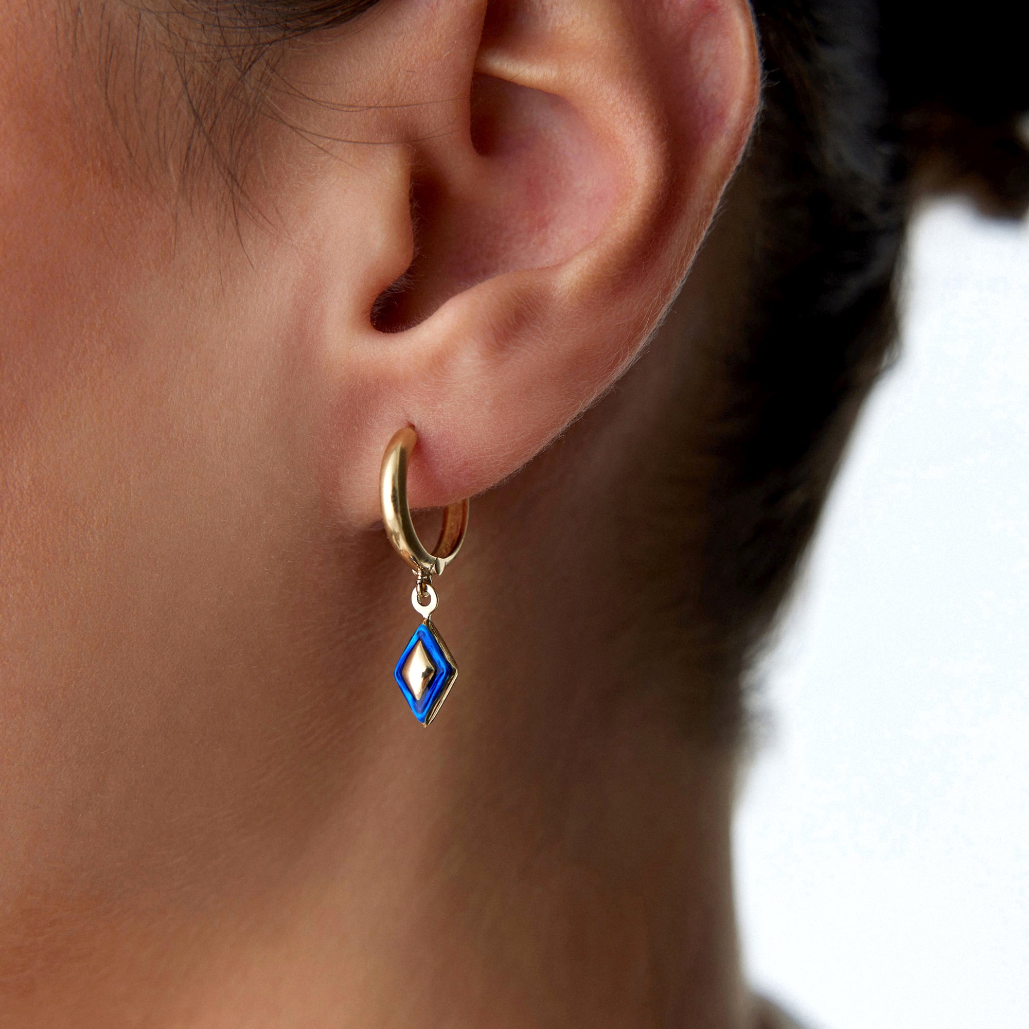 Dimension Dangle Hoops in 14K Gold