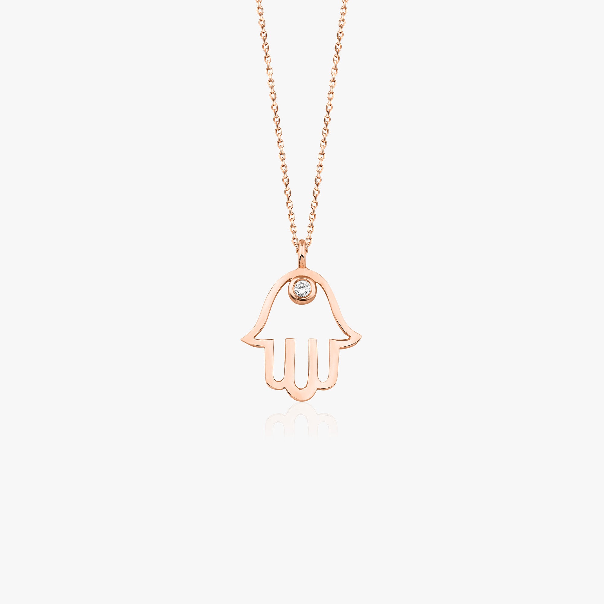 Diamond Hamsa Necklace Available in 14K and 18K Gold