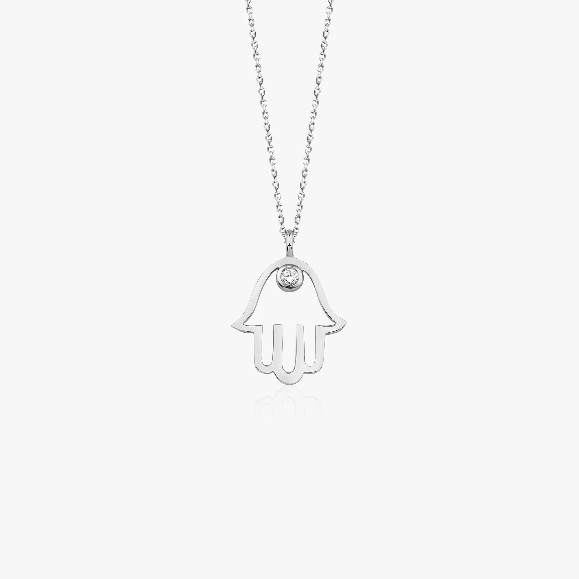 Diamond Hamsa Necklace Available in 14K and 18K Gold