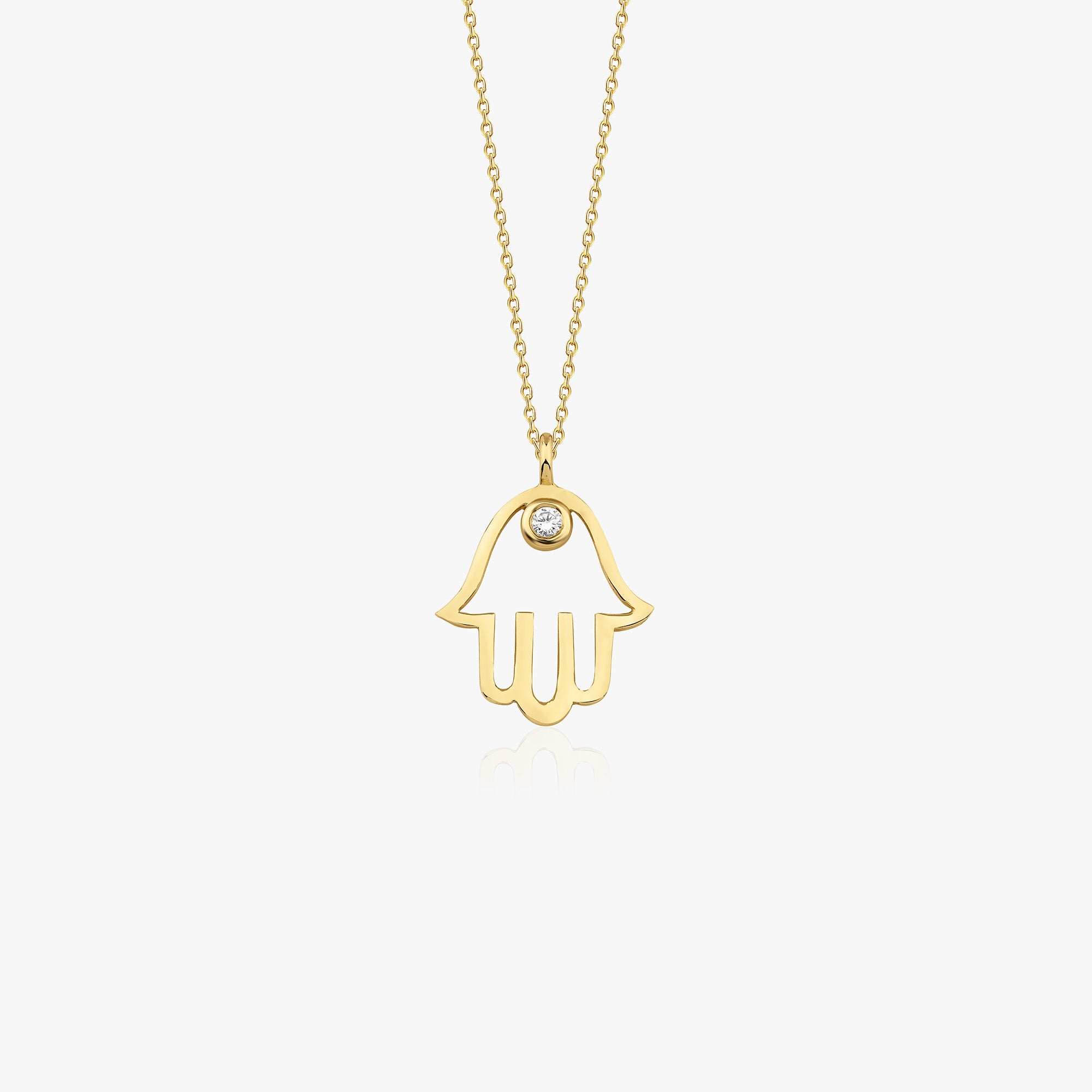 Diamond Hamsa Necklace Available in 14K and 18K Gold