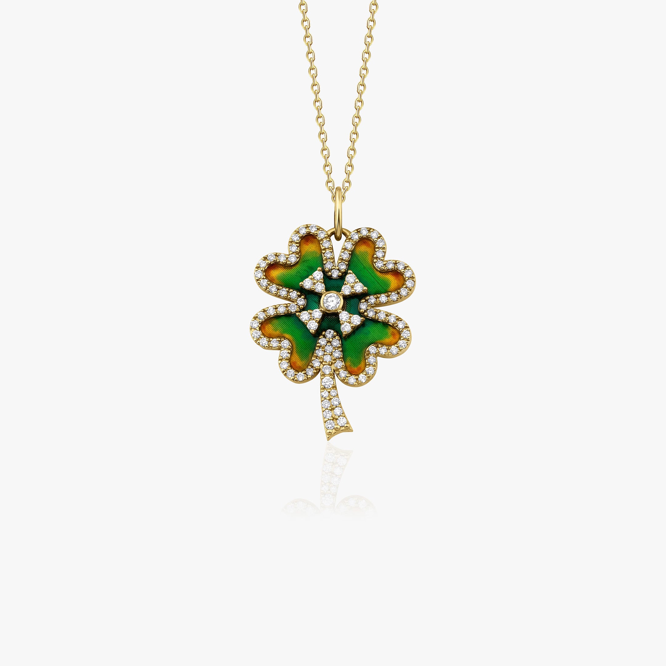 Diamond Clover Pendant Necklace / FORTUNA