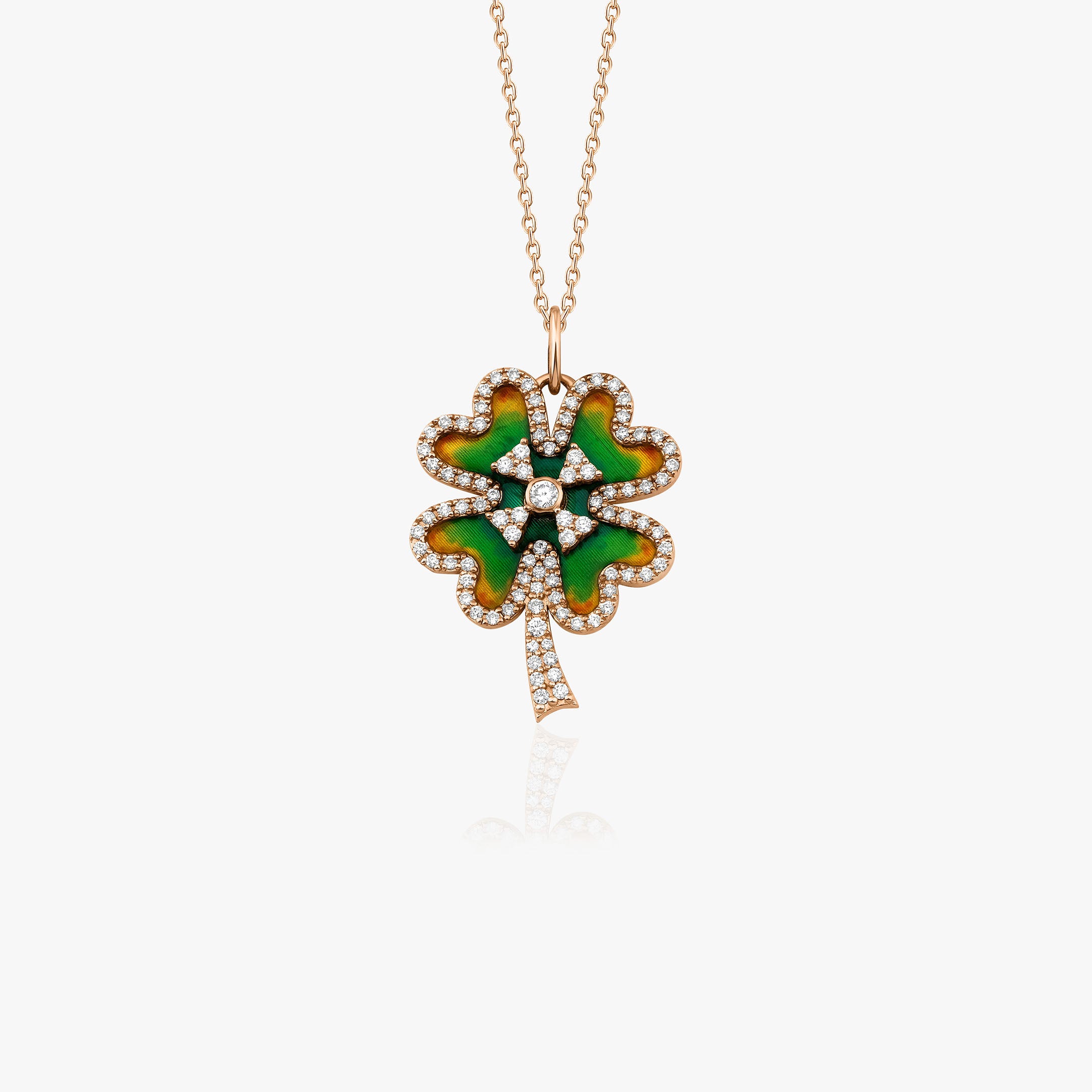 Diamond Clover Pendant Necklace / FORTUNA