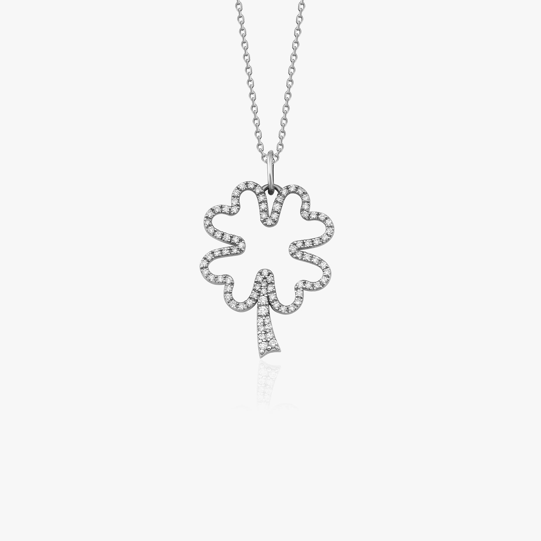 Diamond Open Clover Necklace / FORTUNA