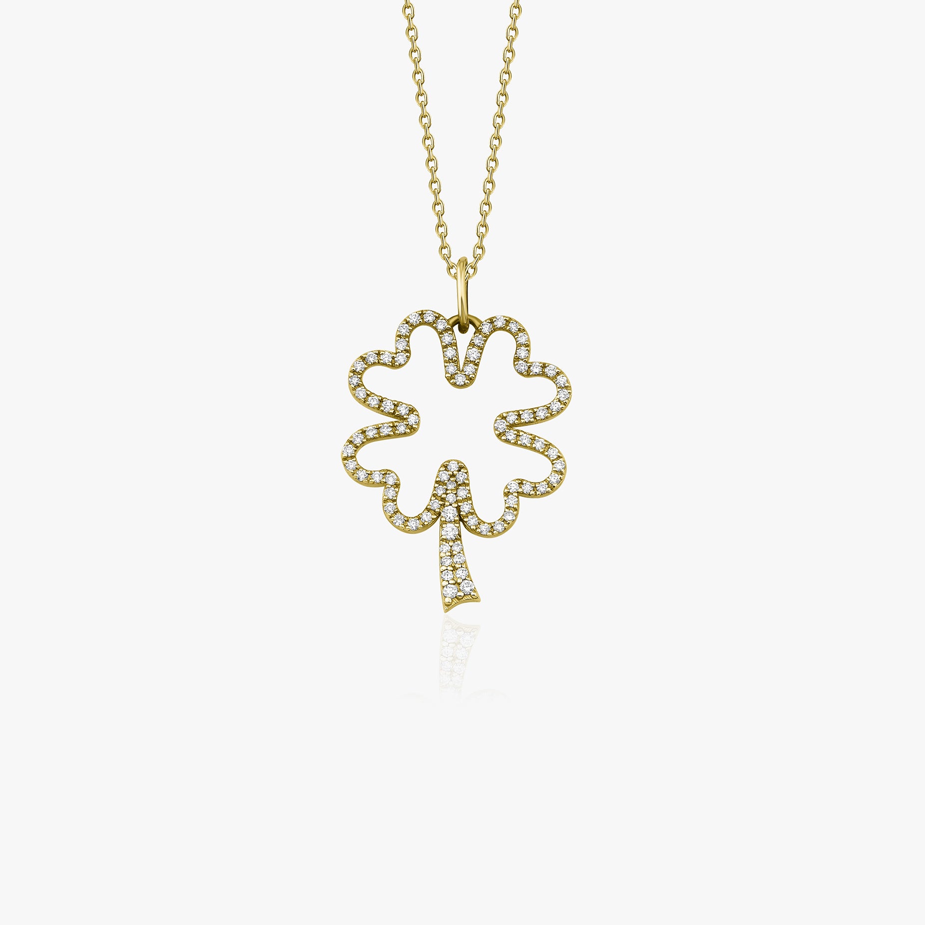 Diamond Open Clover Necklace / FORTUNA